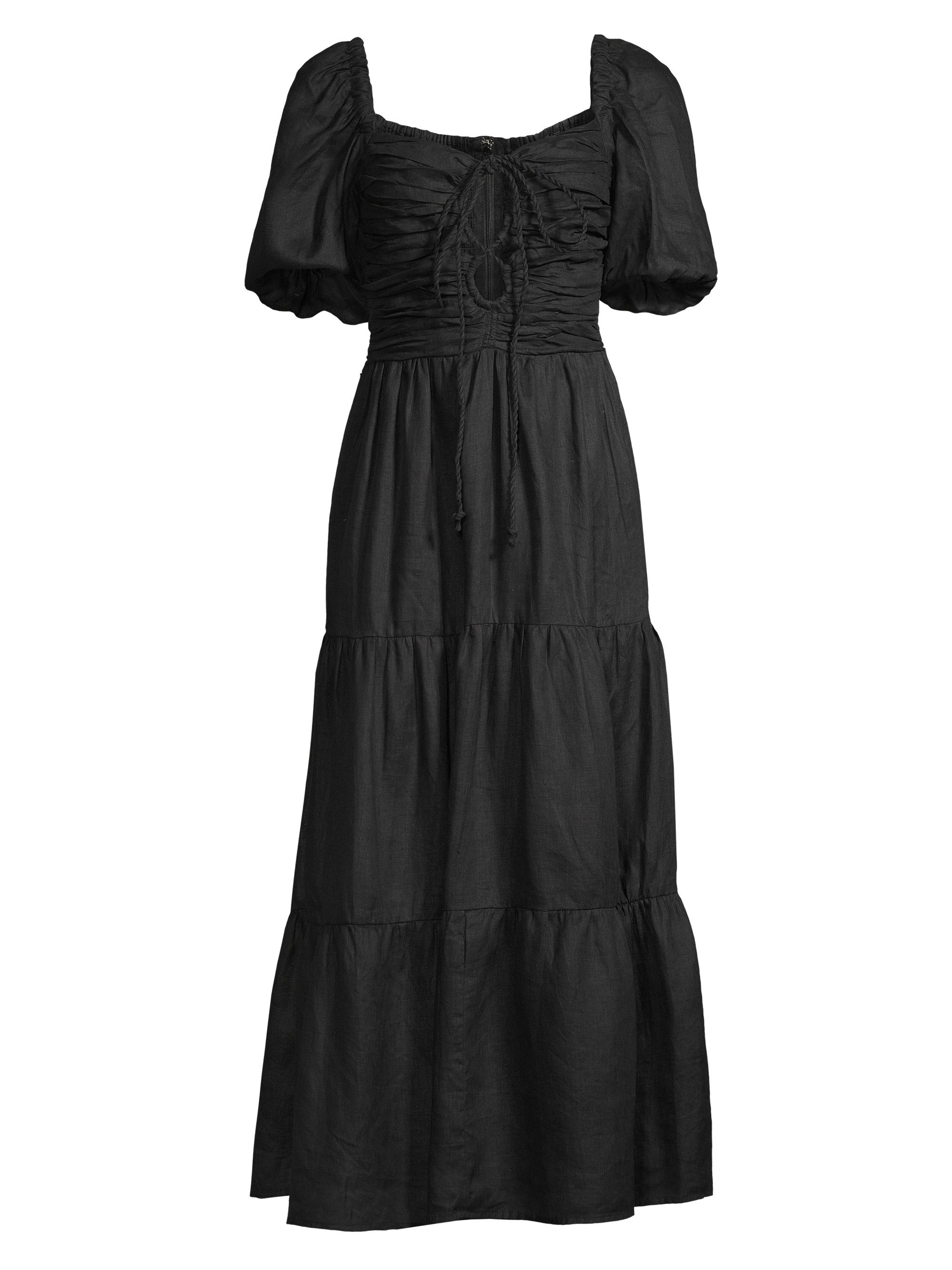 Faithfull the Brand Women's L'Oasis Palacio Linen Midi-Dress - Black