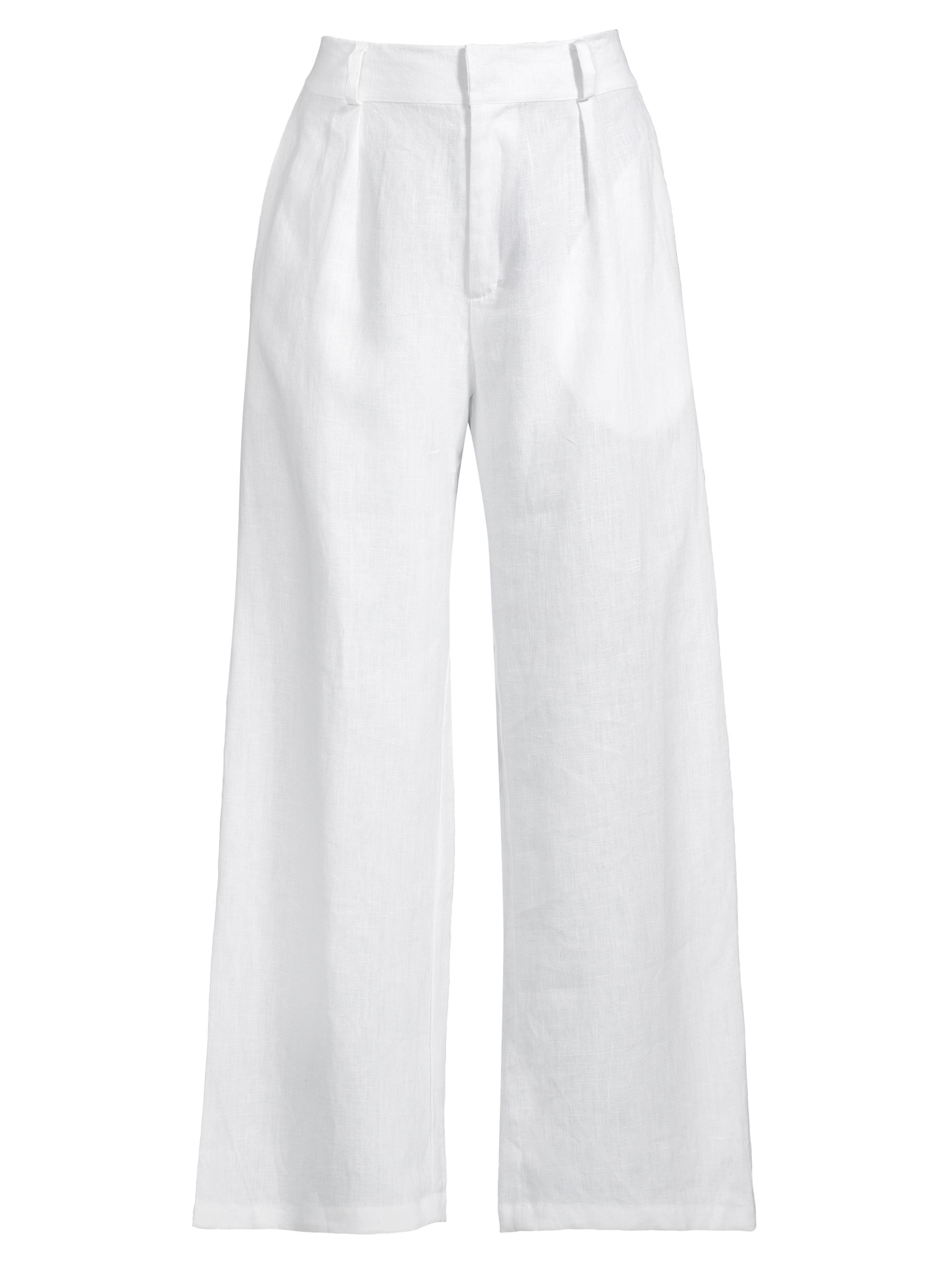 Faithfull the Brand Women's L'Oasis Ida Pleated Linen Wide-Leg Pants - White