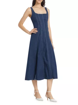 Denim Tea Length Dress