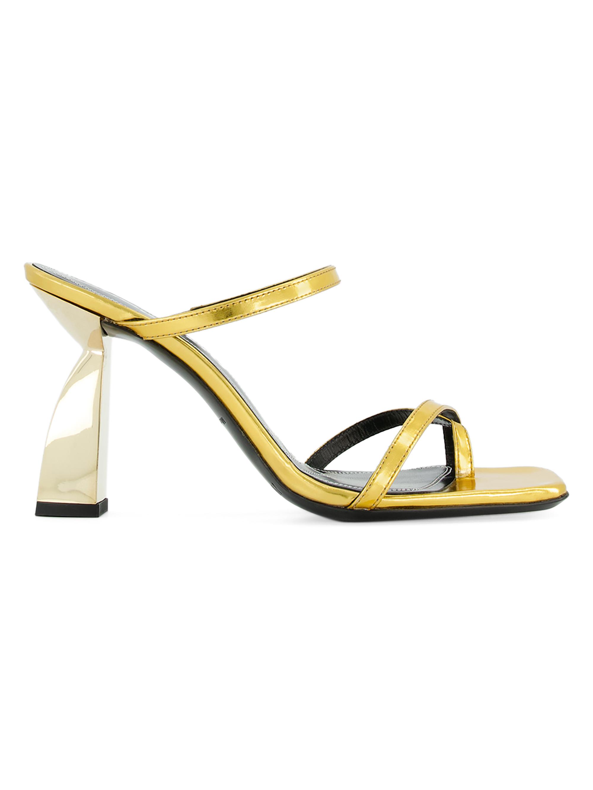 Nodaleto Women's Angel 90MM Metallic Leather Sandals - Gold Specchio