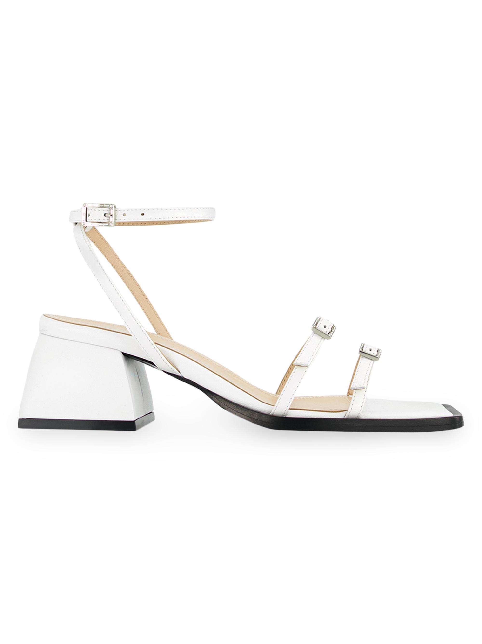 Nodaleto Women's Bulla Laetitia 50MM Leather Sandals - White Nappa