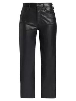 High-rise leather culottes