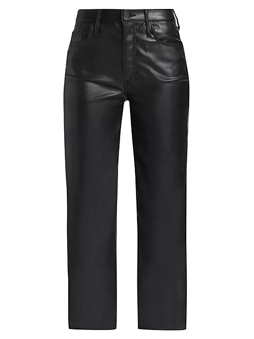 Mother - The Rambler Faux Leather High-Rise Straight-Leg Ankle Pant