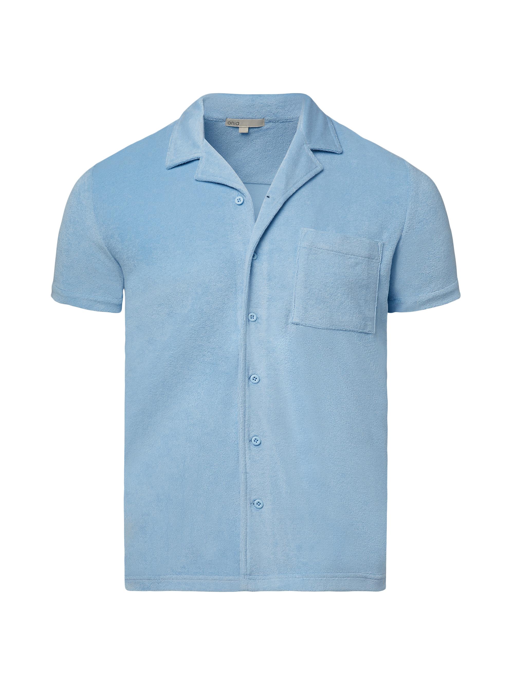 Onia Men's Terry Cloth Camp Shirt - Air Blue
