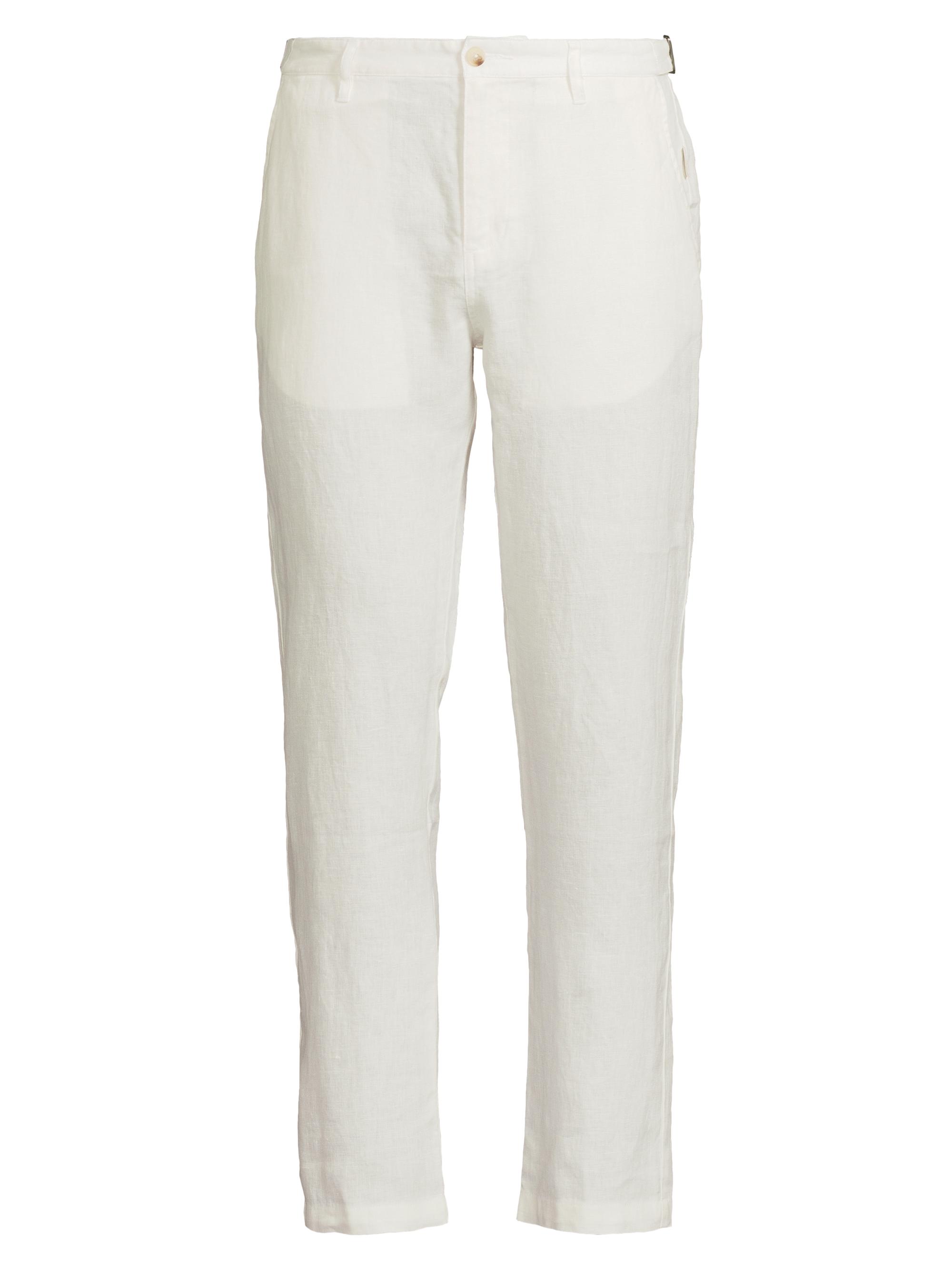 Onia Men's Linen Flat-Front Trousers - White
