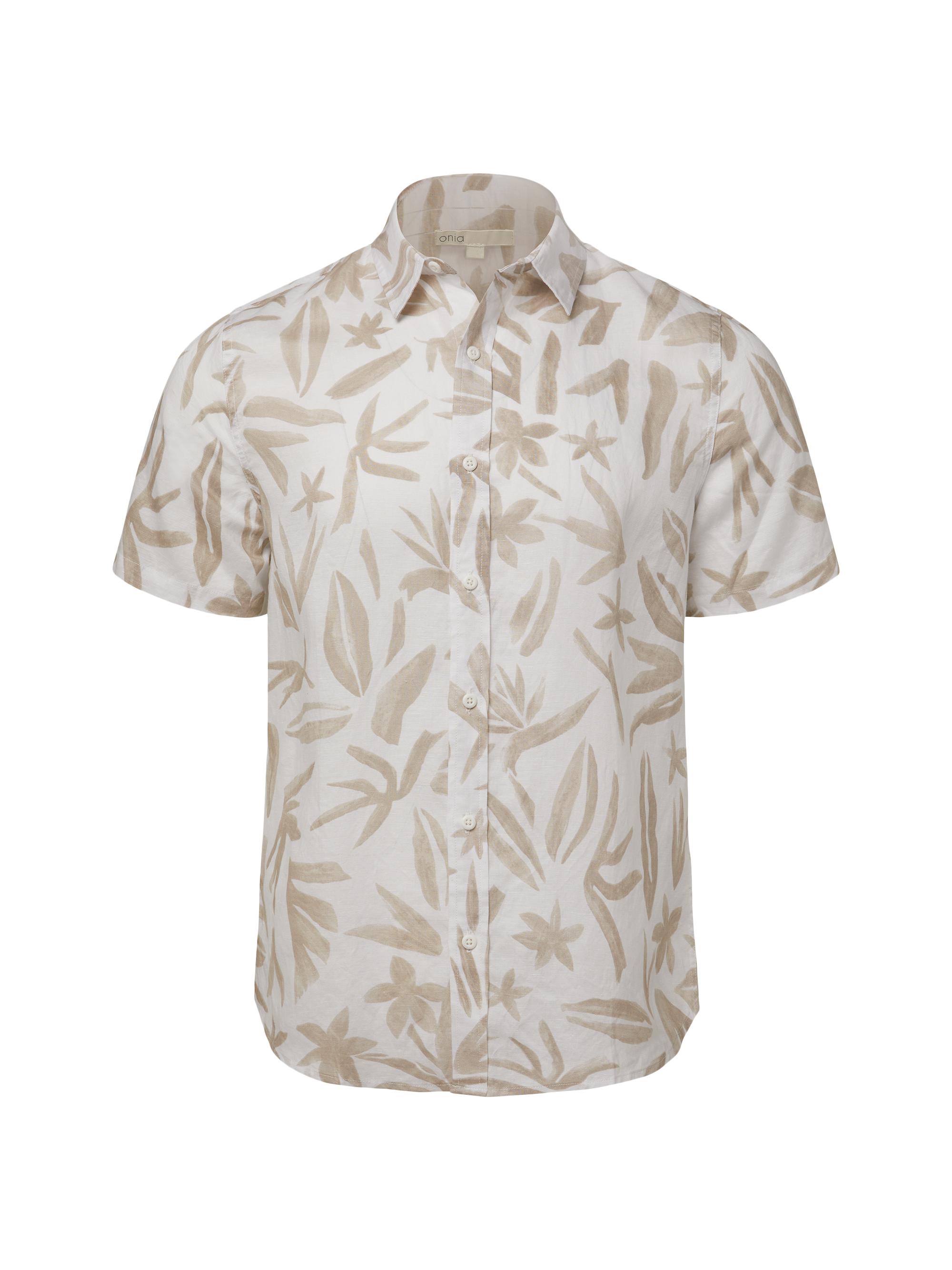 Onia Men's Jack Linen Button-Front Shirt - White Khaki