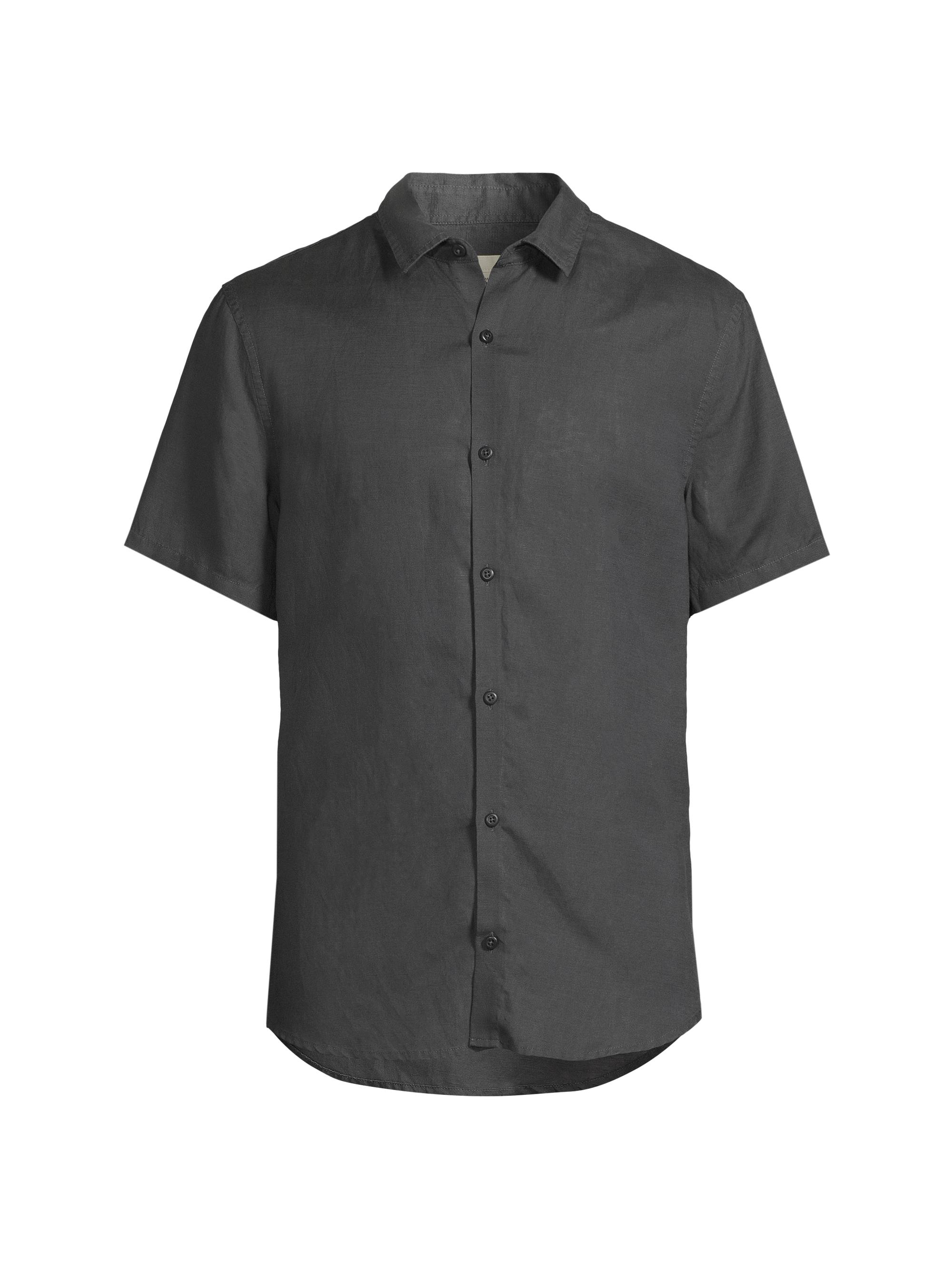 Onia Men's Jack Air Linen Short-Sleeve Shirt - Gunmetal