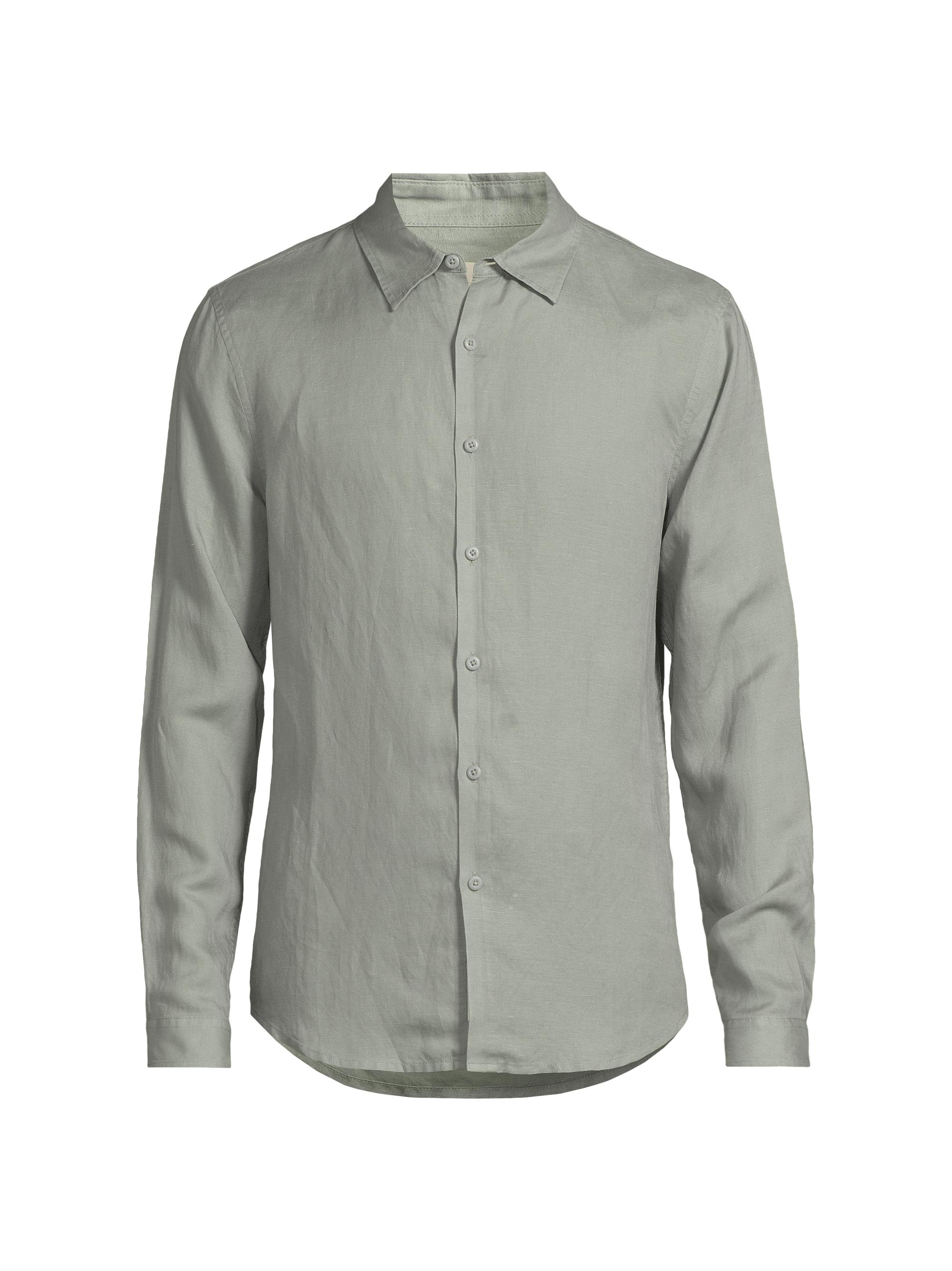 Onia Men's Air Linen Long-Sleeve Shirt - Sage