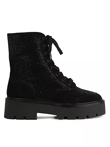 Sierra Suede Embellished Lugsole Boots