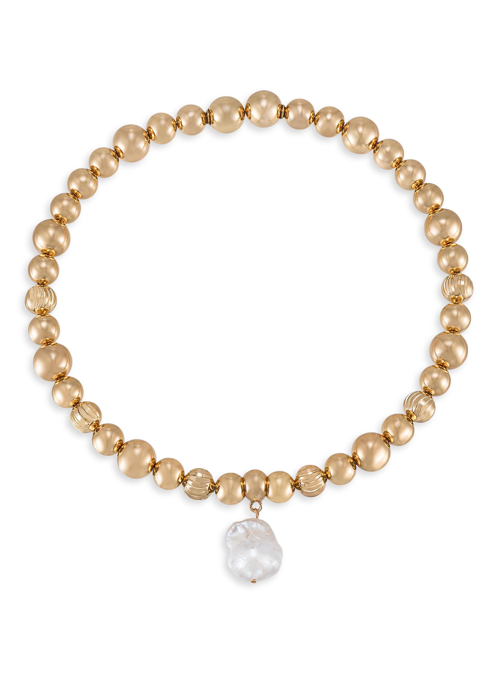 Ettika Women's 18K Gold-Plated & Freshwater Pearl Choker - Gold