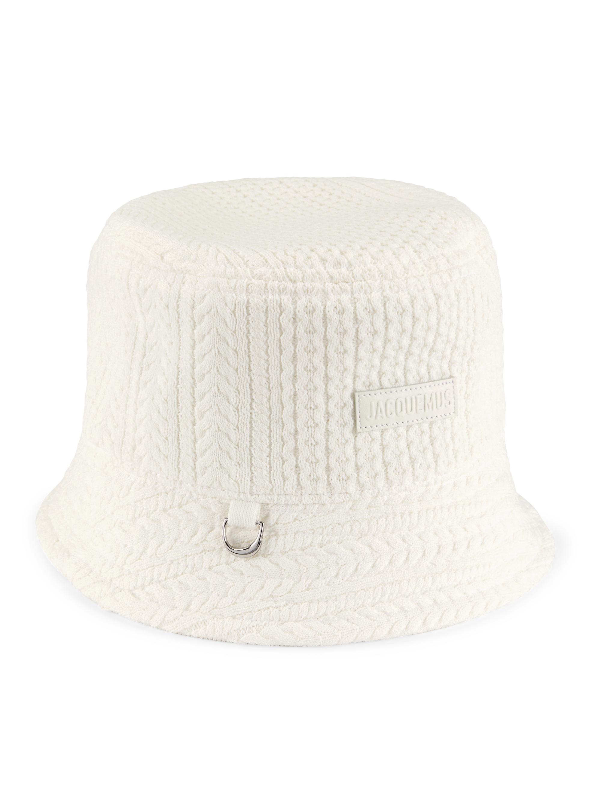 Jacquemus Women's Le Bob Belo Knit Bucket Hat - White