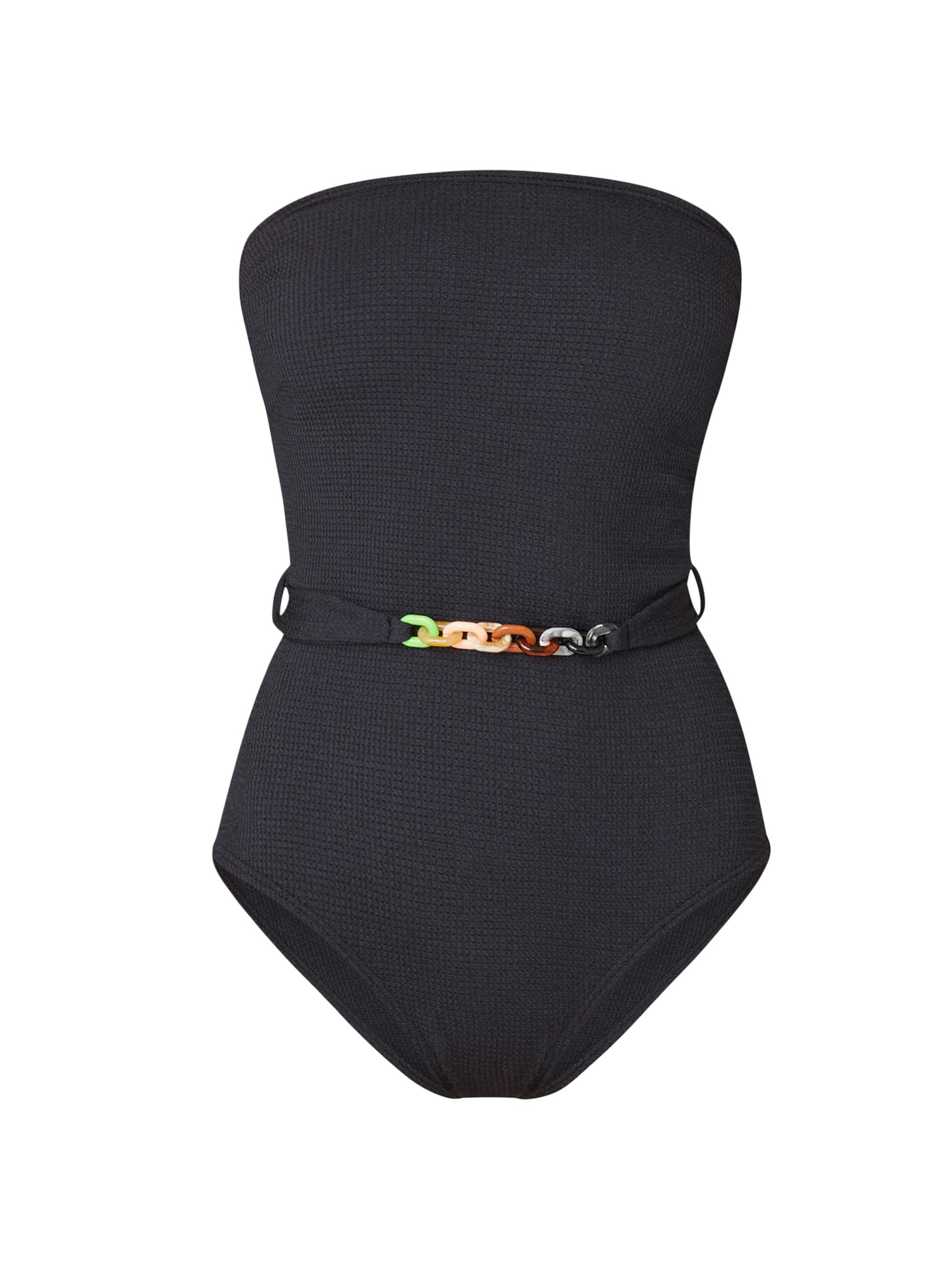 Shoshanna Women's Belted Strapless One-Piece Swimsuit - Jet