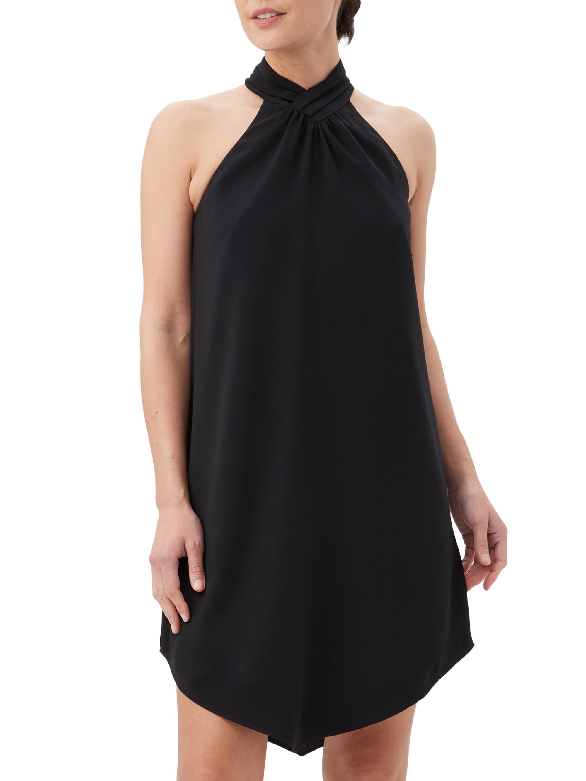knee length dresses for ladies TA3 Plungey Long Sleeve Mini Dress - Black - 3X main image 0