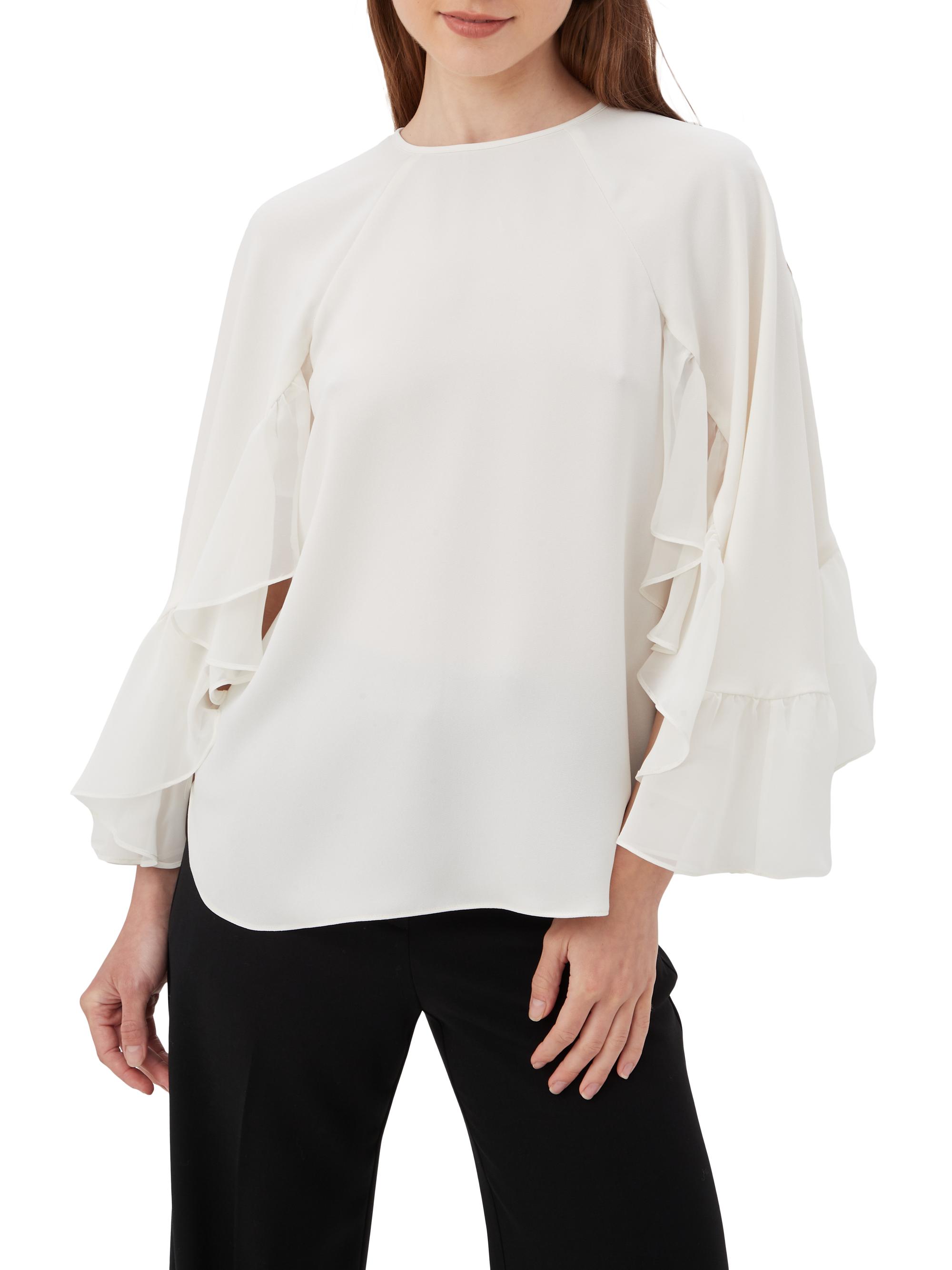 Trina Turk Women's Akari Ruffled-Sleeve Top - Winter White