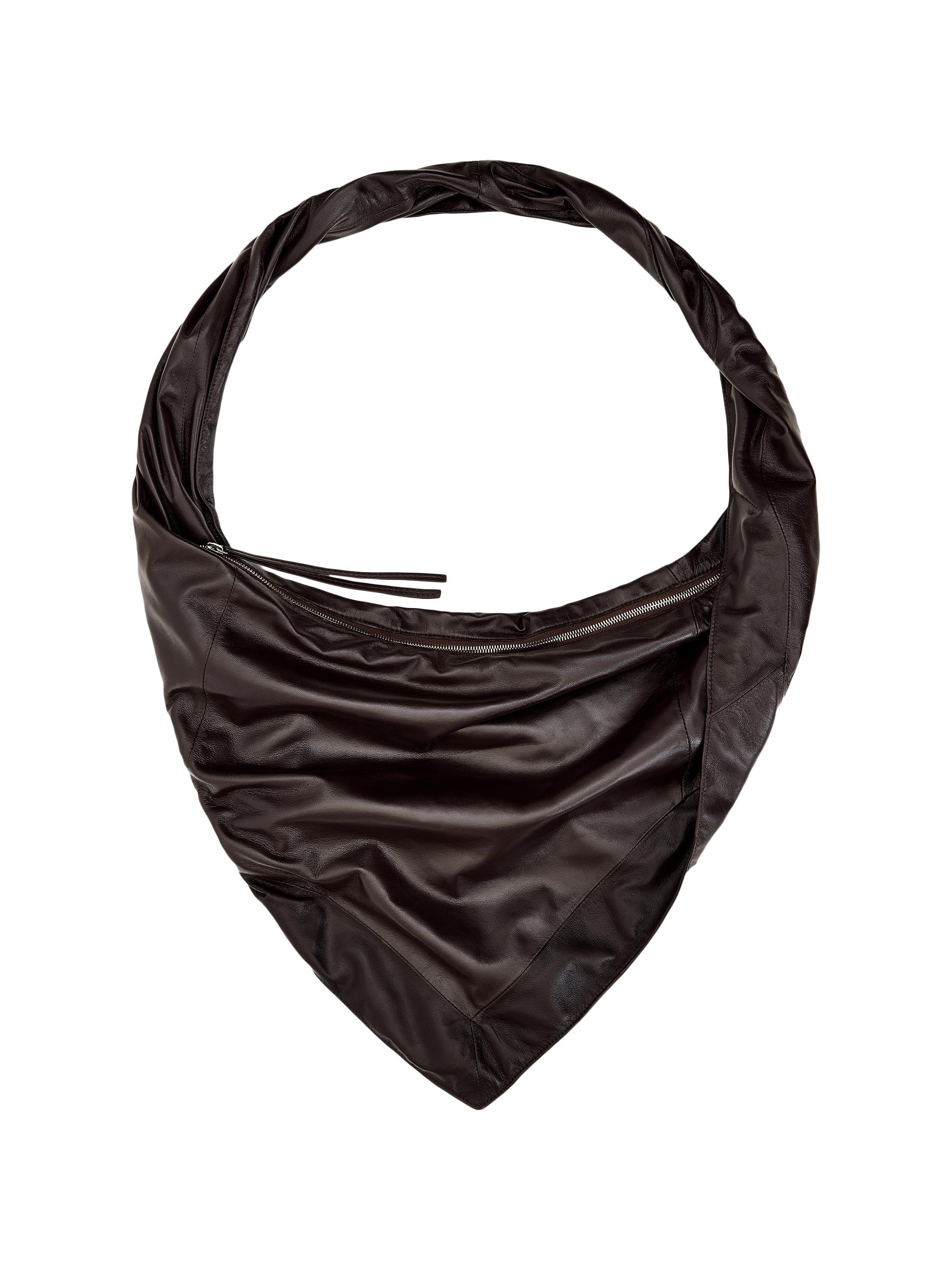 Lemaire Men's Scarf Leather Bag - Dark Chocolate