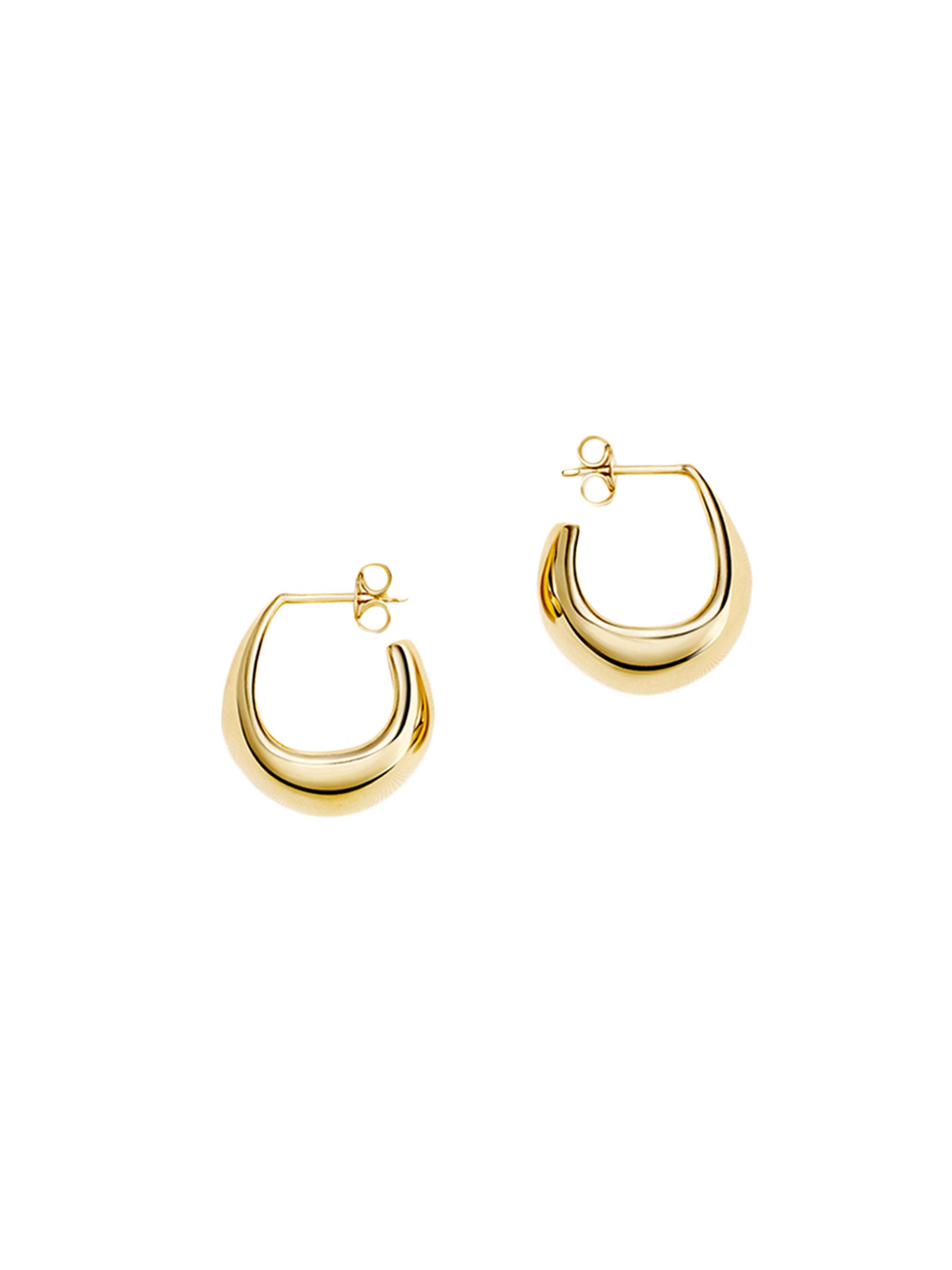 Lemaire Men's Unisex Goldtone Vermeil Curved Mini Drop Earrings - Gold