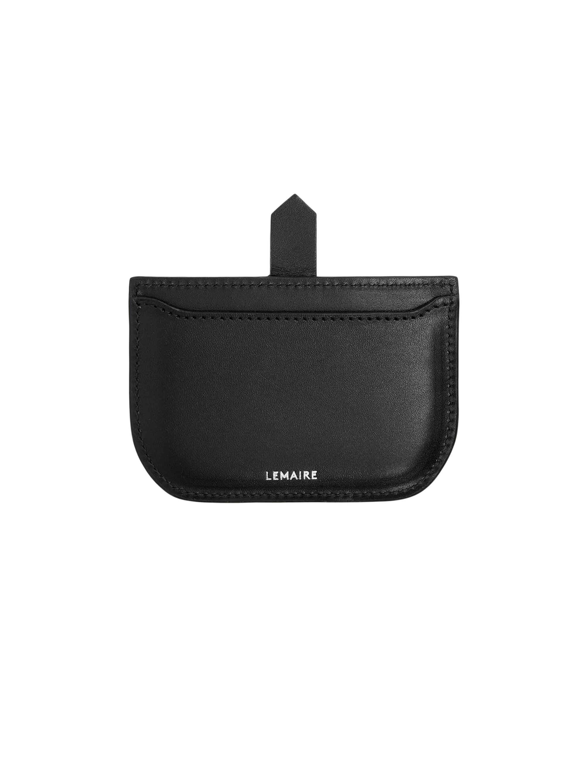 Lemaire Men's  Leather Mirror & Card Holder - Black