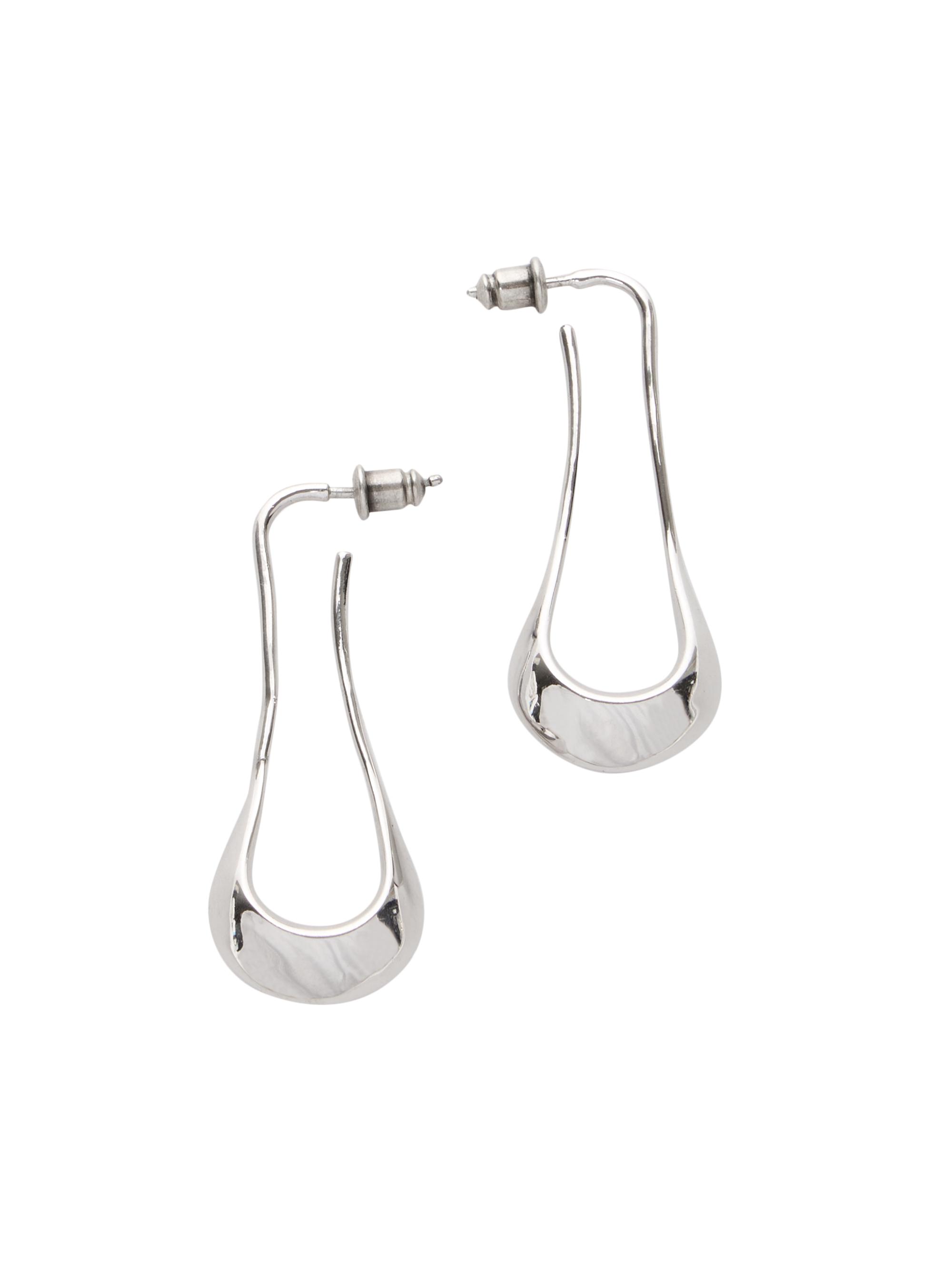 Lemaire Men's Unisex Short Drop Earrings - Silver