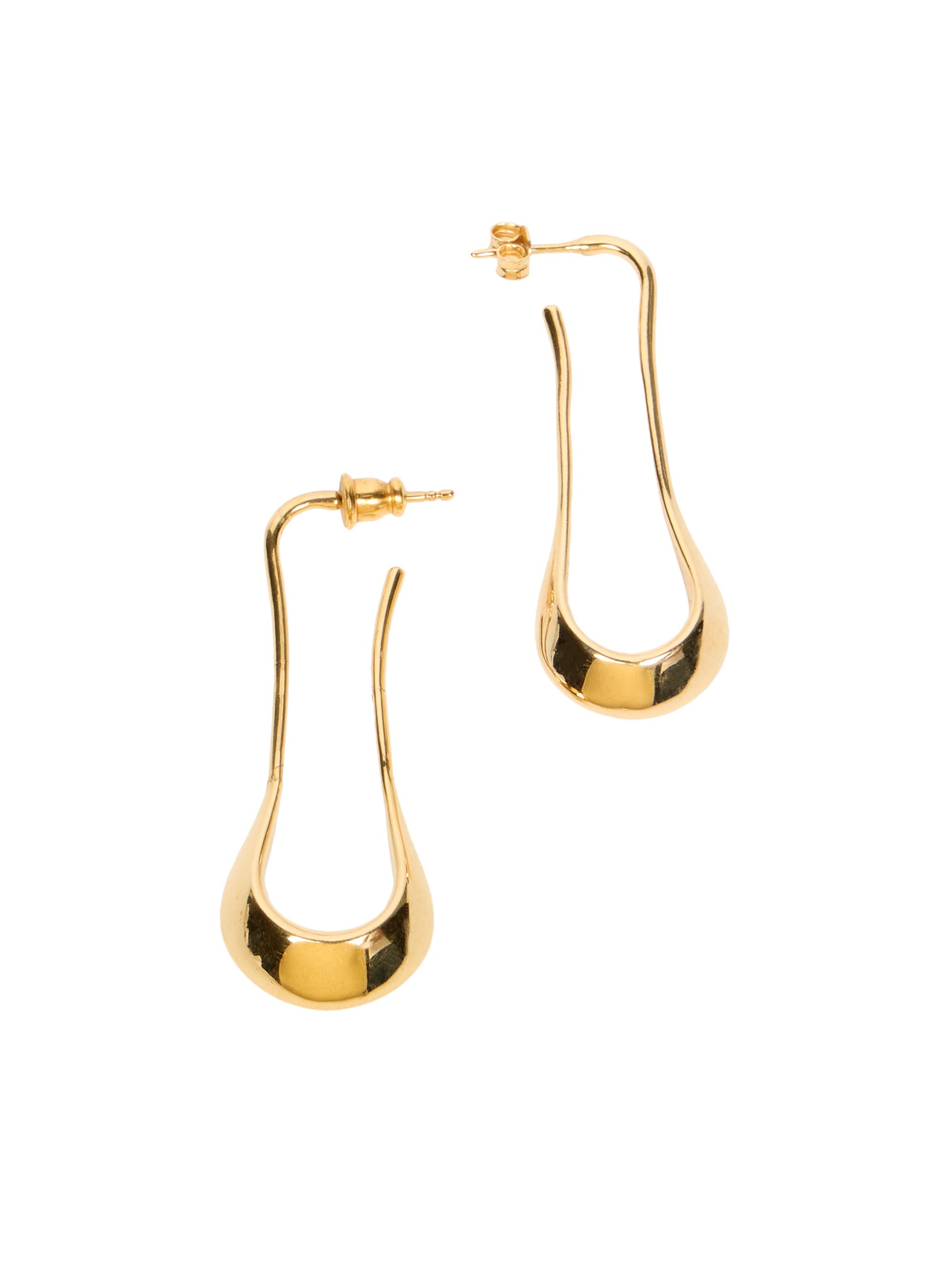 Lemaire Men's Unisex Gold-Plated Sterling Silver Short Drop Earrings - Gold