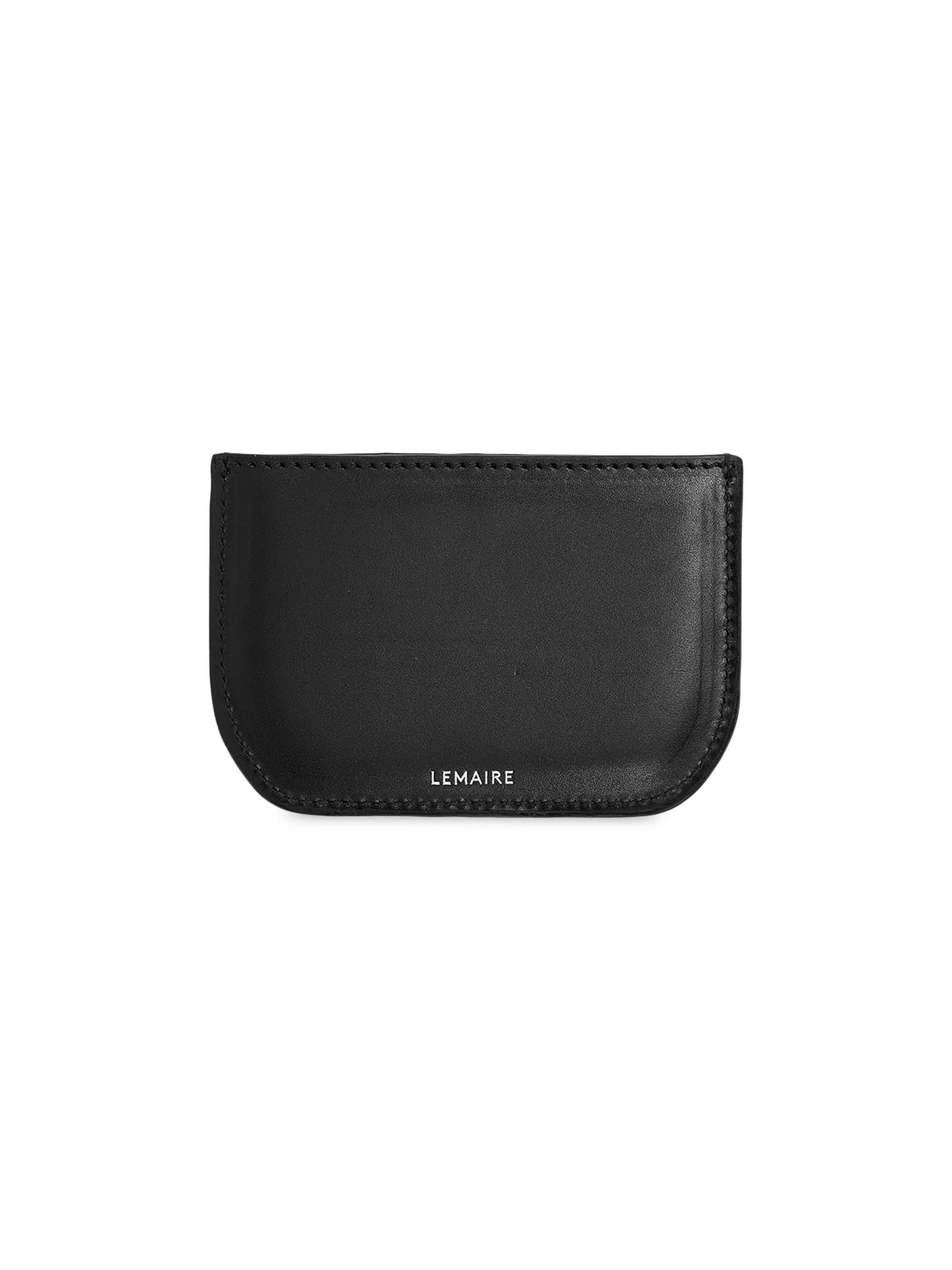 Lemaire Men's Embossed Leather Card Holder - Black