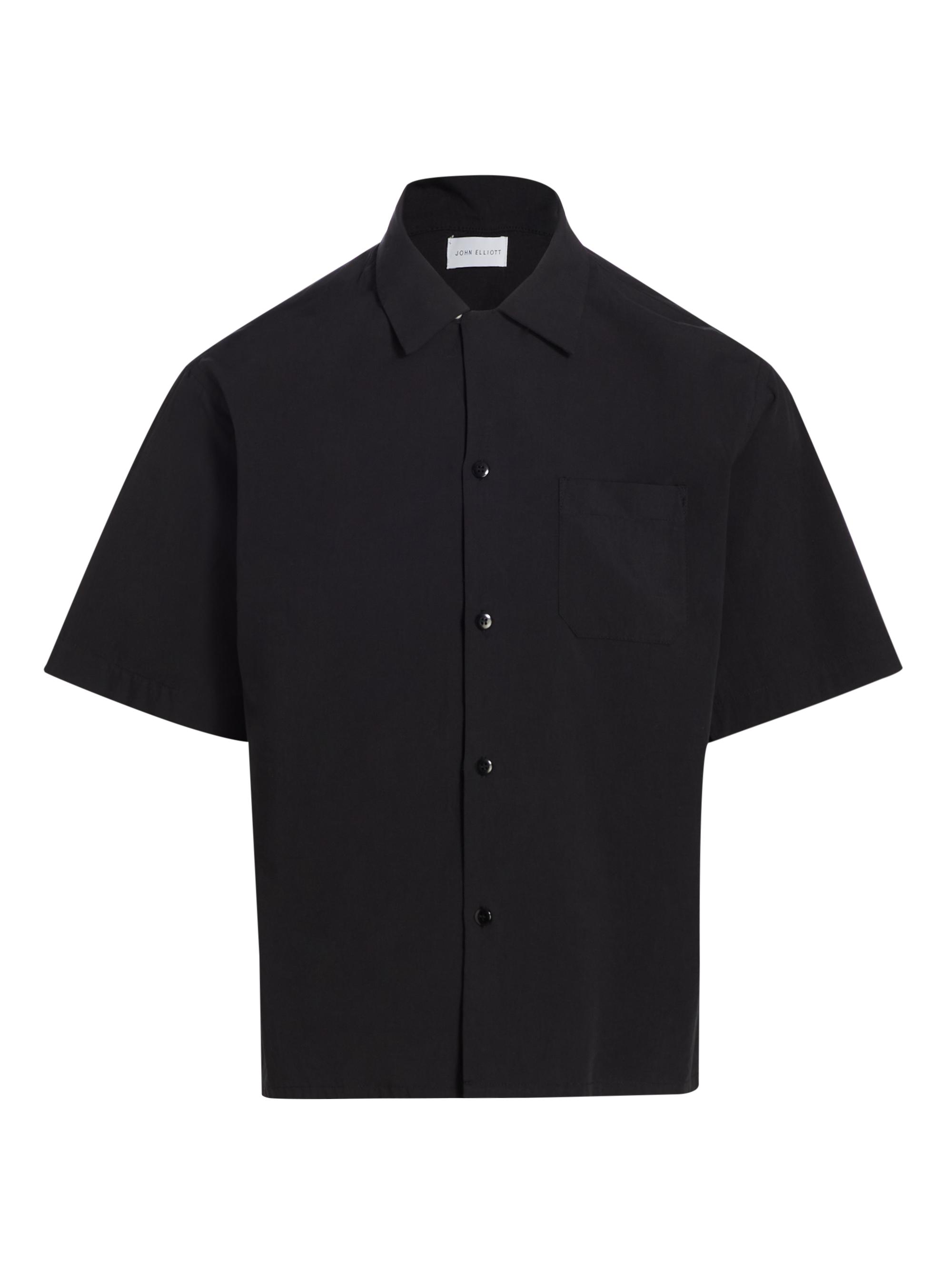 John Elliott Men's Camp Collar Short-Sleeve Shirt - Black