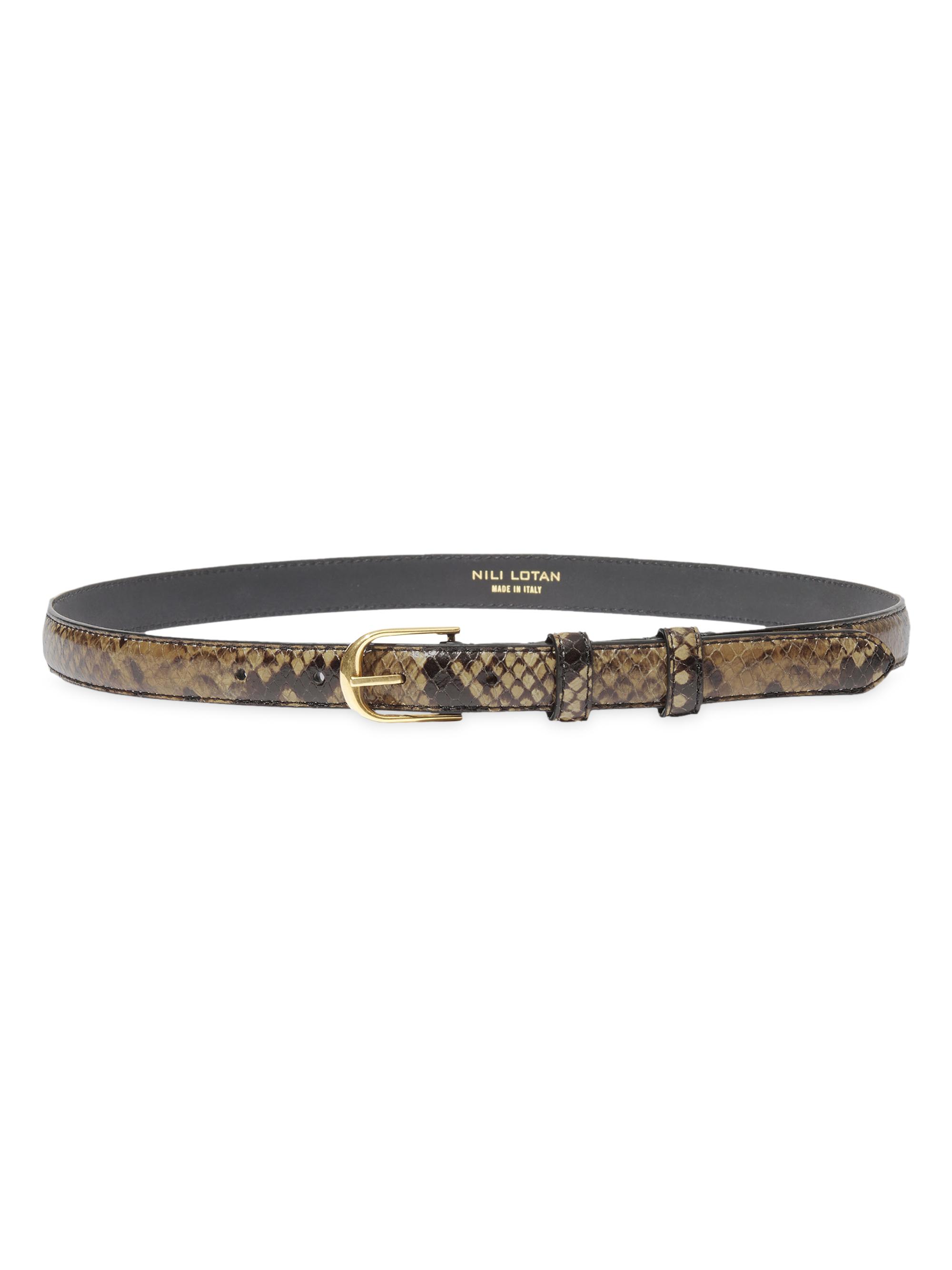 Déhanche Mija Belt Snakeskin Silver Buckle Size M New with tags Déhanche Mija Snake-Embossed Leather Belt | Saks Fifth Avenue main image 2