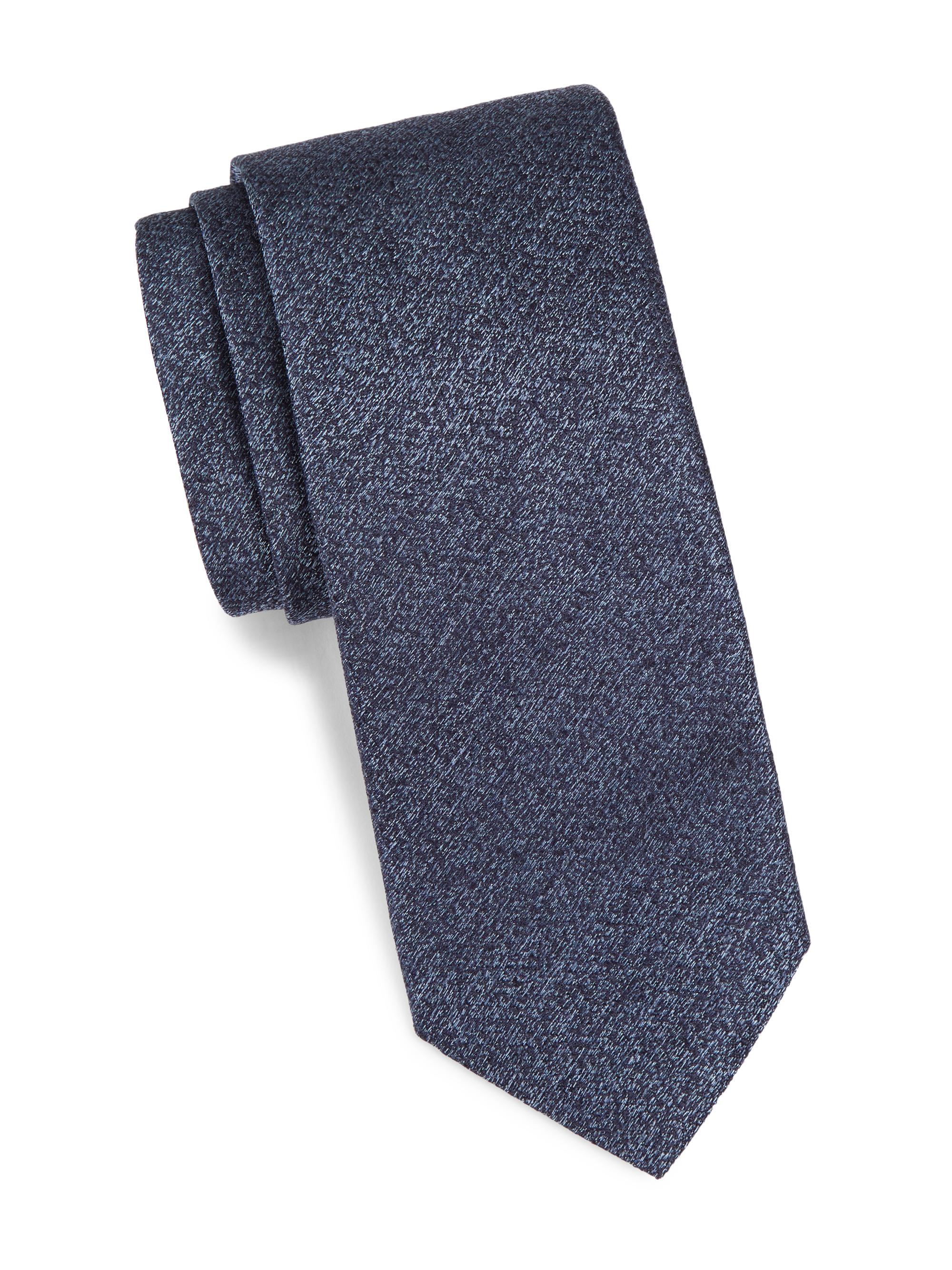 Canali Men's Neat Silk Tie - Blue