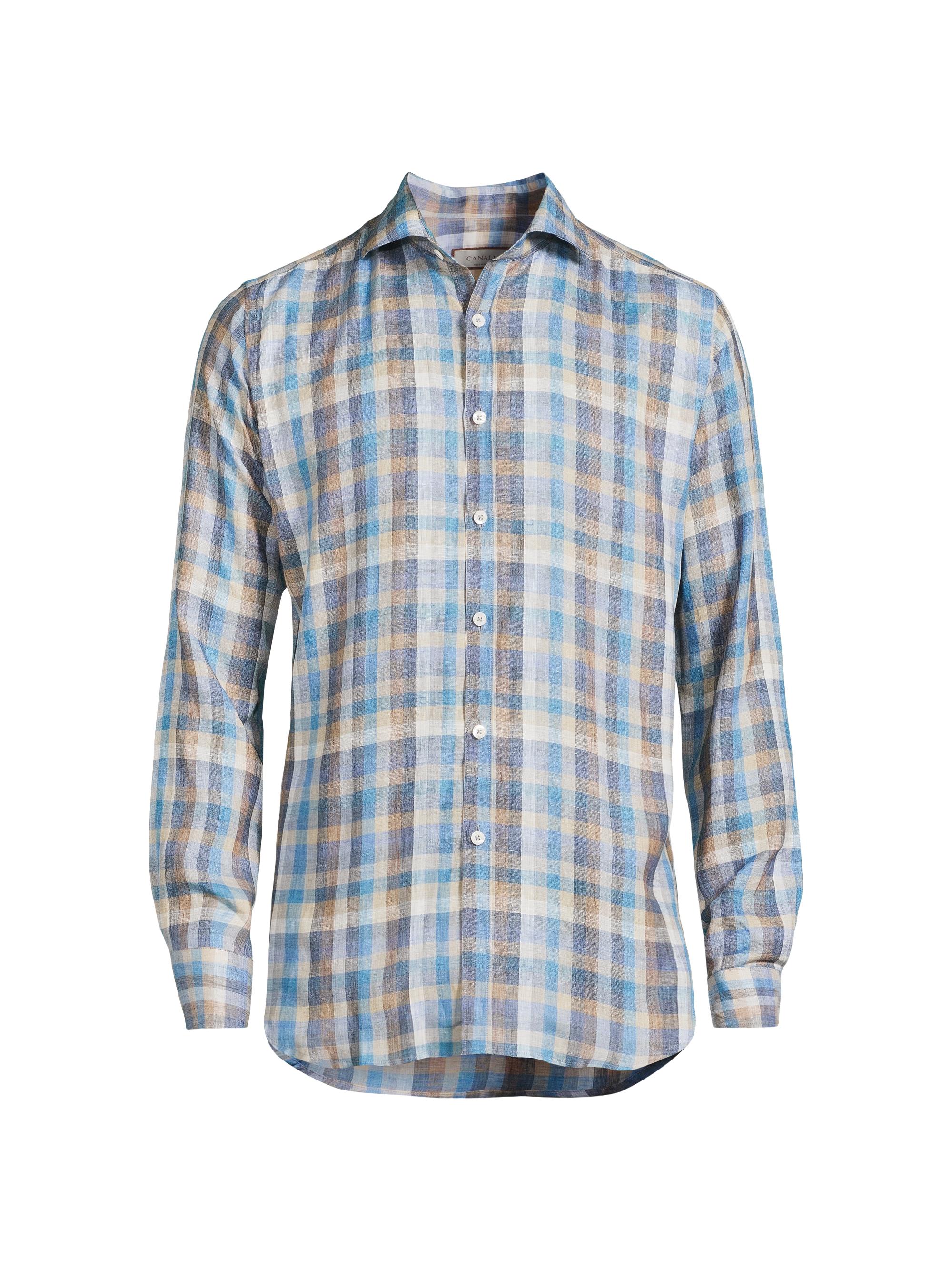 canali dress shirts White stretch cotton-blend shirt with pointed collar Canali Men's Solid Regular Fit