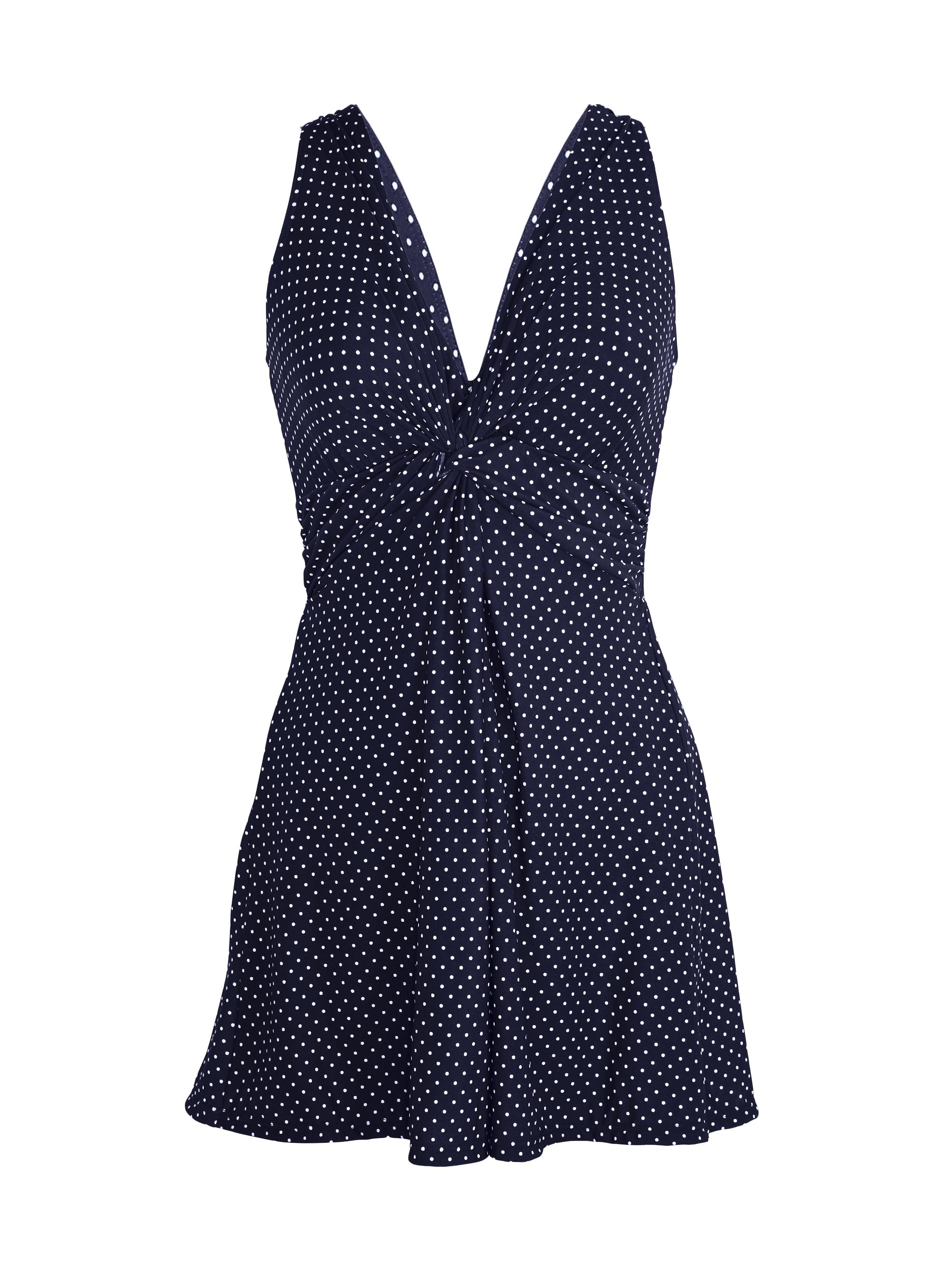 Miraclesuit Swim Women's Pin Point Marais Polka Dot Swim Dress - Midnight Blue