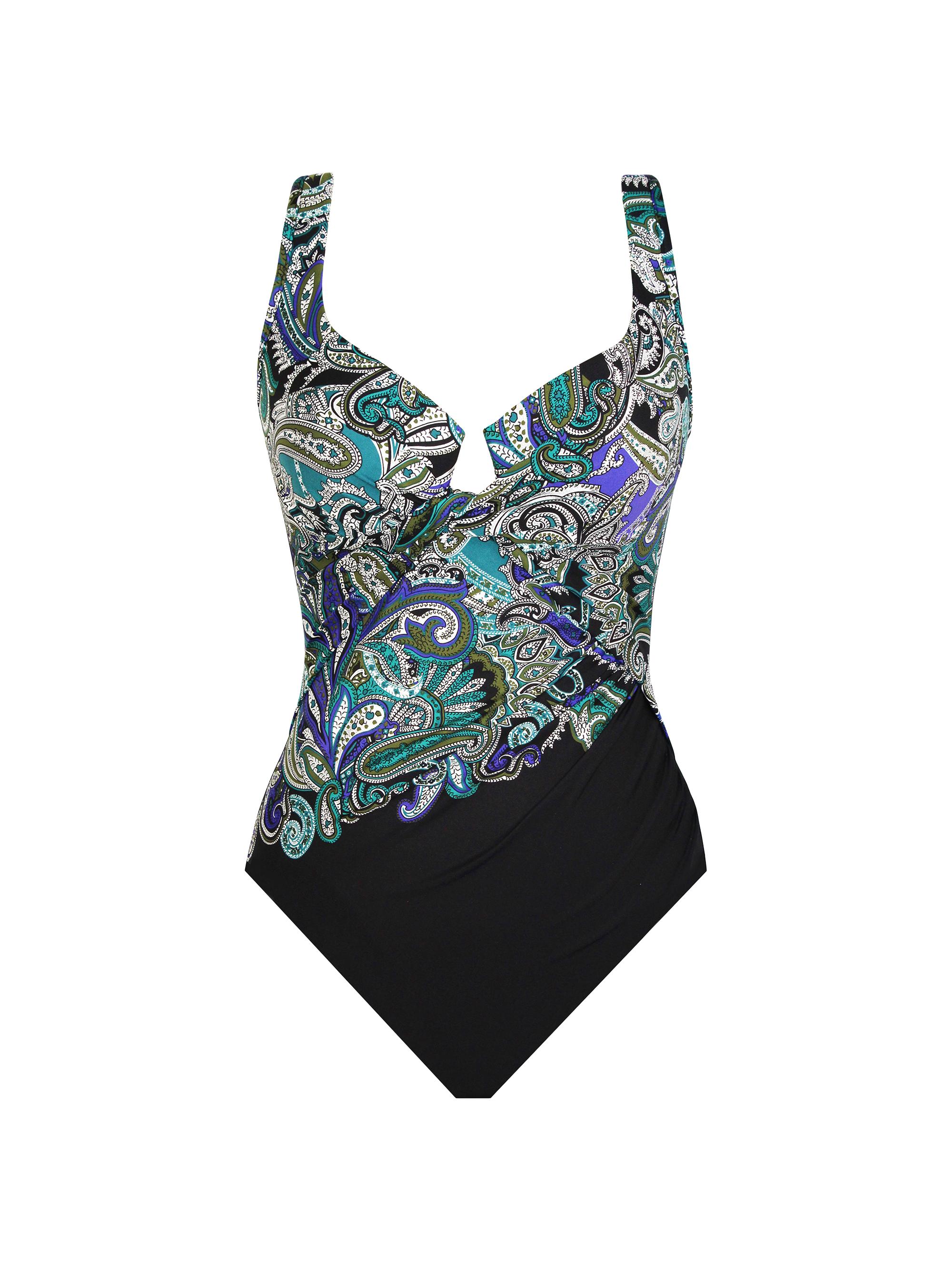 Miraclesuit Swim Women's Precioso Enchant Paisley One-Piece Swimsuit - Black Multi