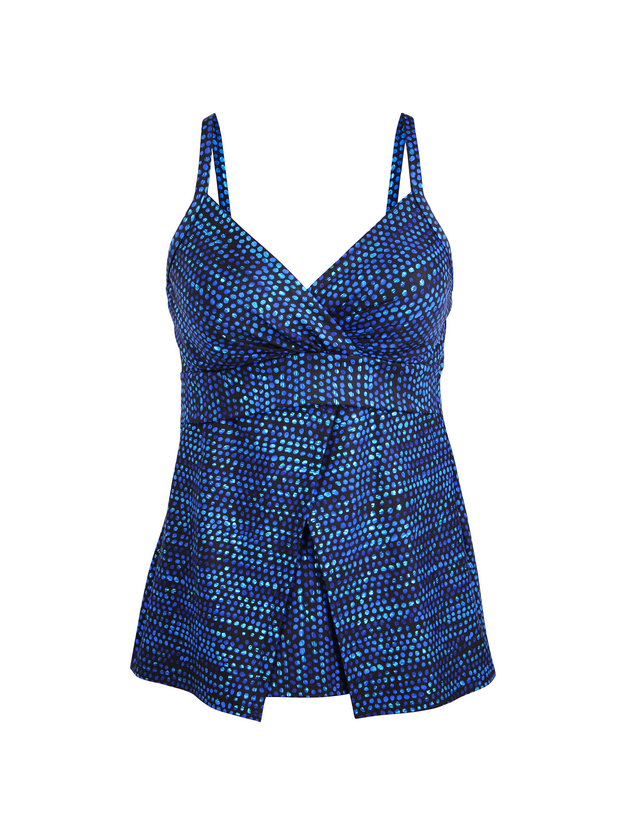 Miraclesuit Swim Women's Dot Com Cleo Tankini Top - Blue Multi