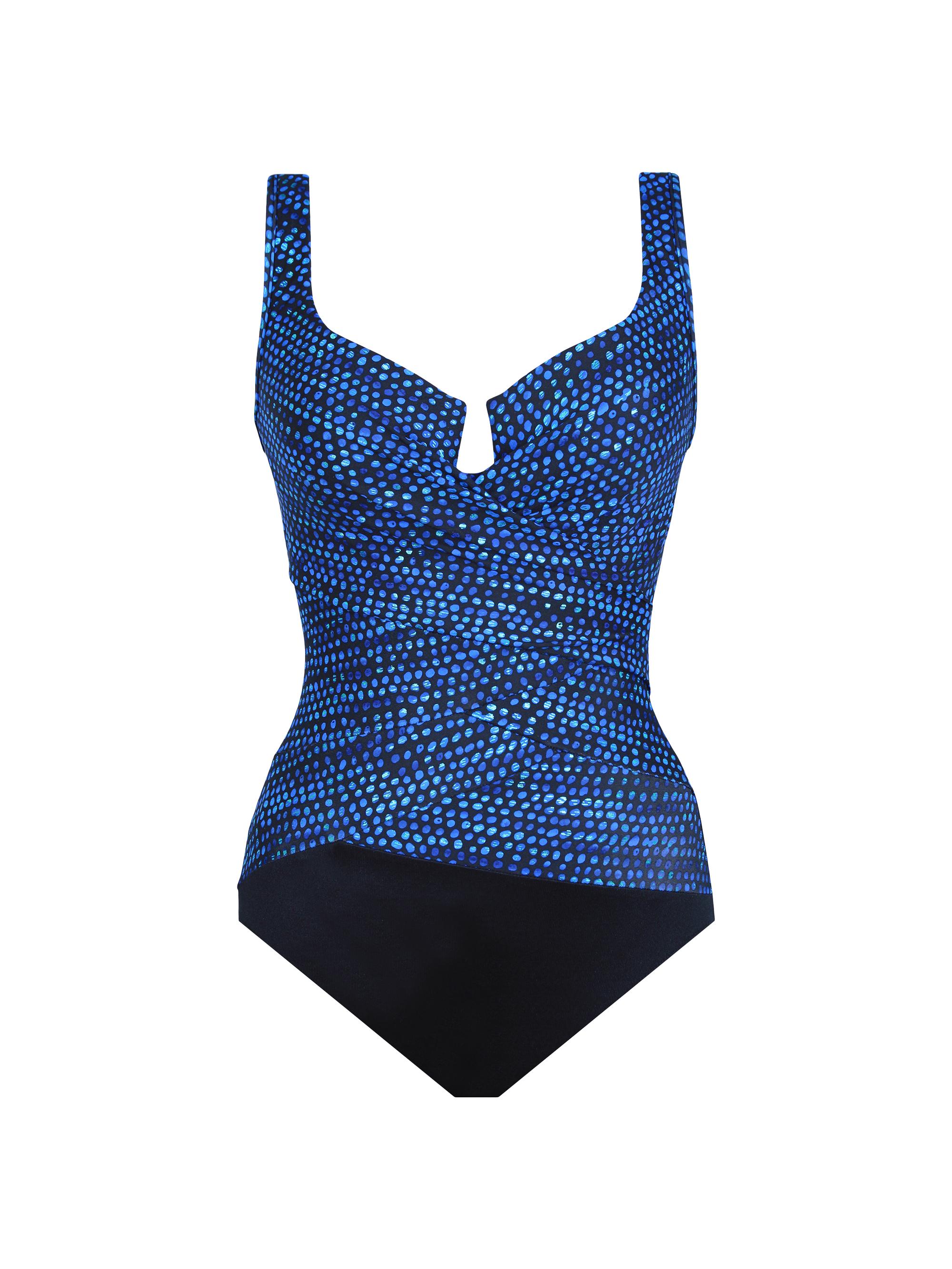 Miraclesuit Swim Women's Dot Com Escape One-Piece Swimsuit - Blue Multi
