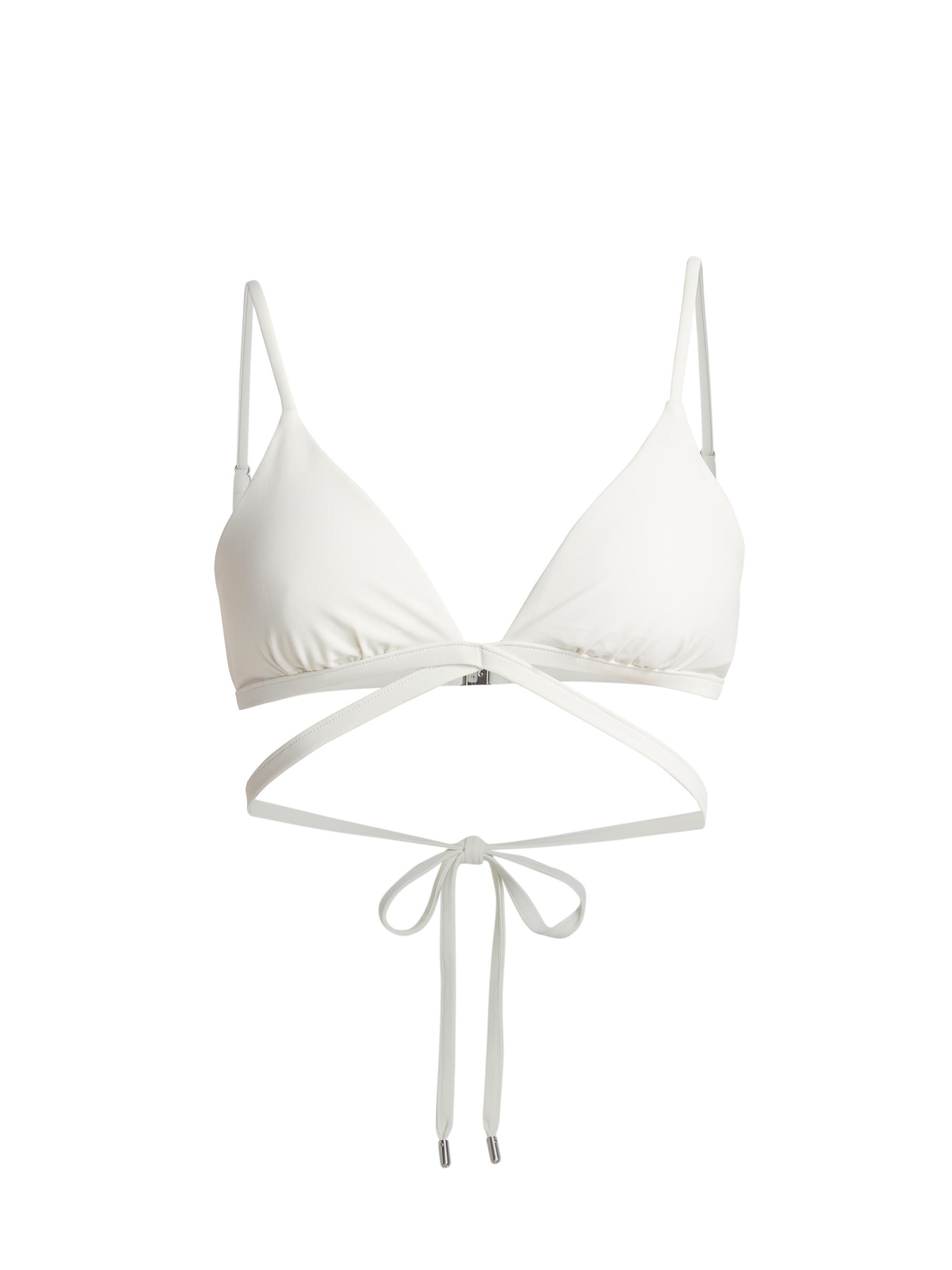 SIMKHAI Women's Harlen Strappy Triangle Bikini Top - White