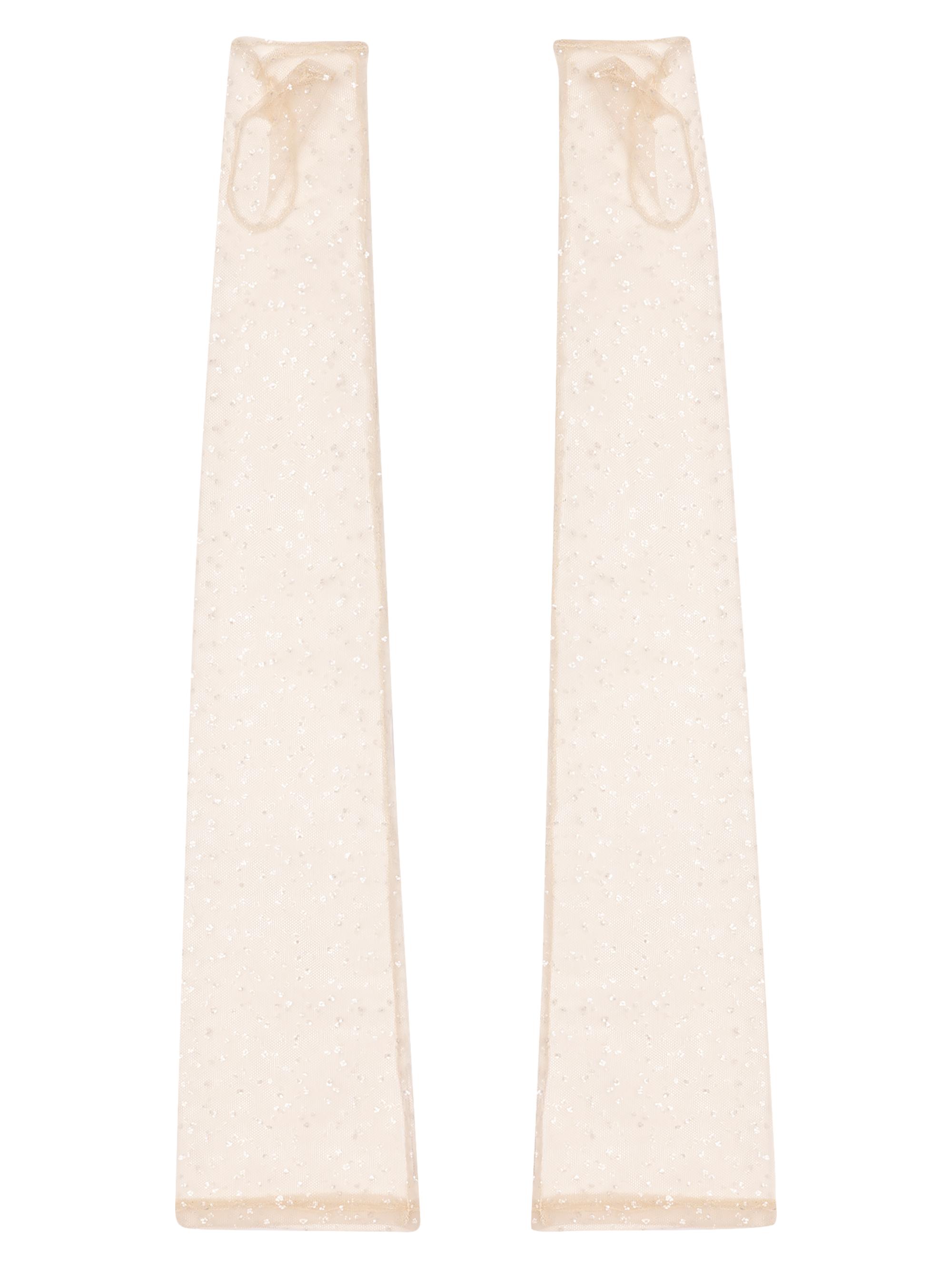 Seymoure Women's Harlow Glitter Tulle Long Fingerless Gloves -