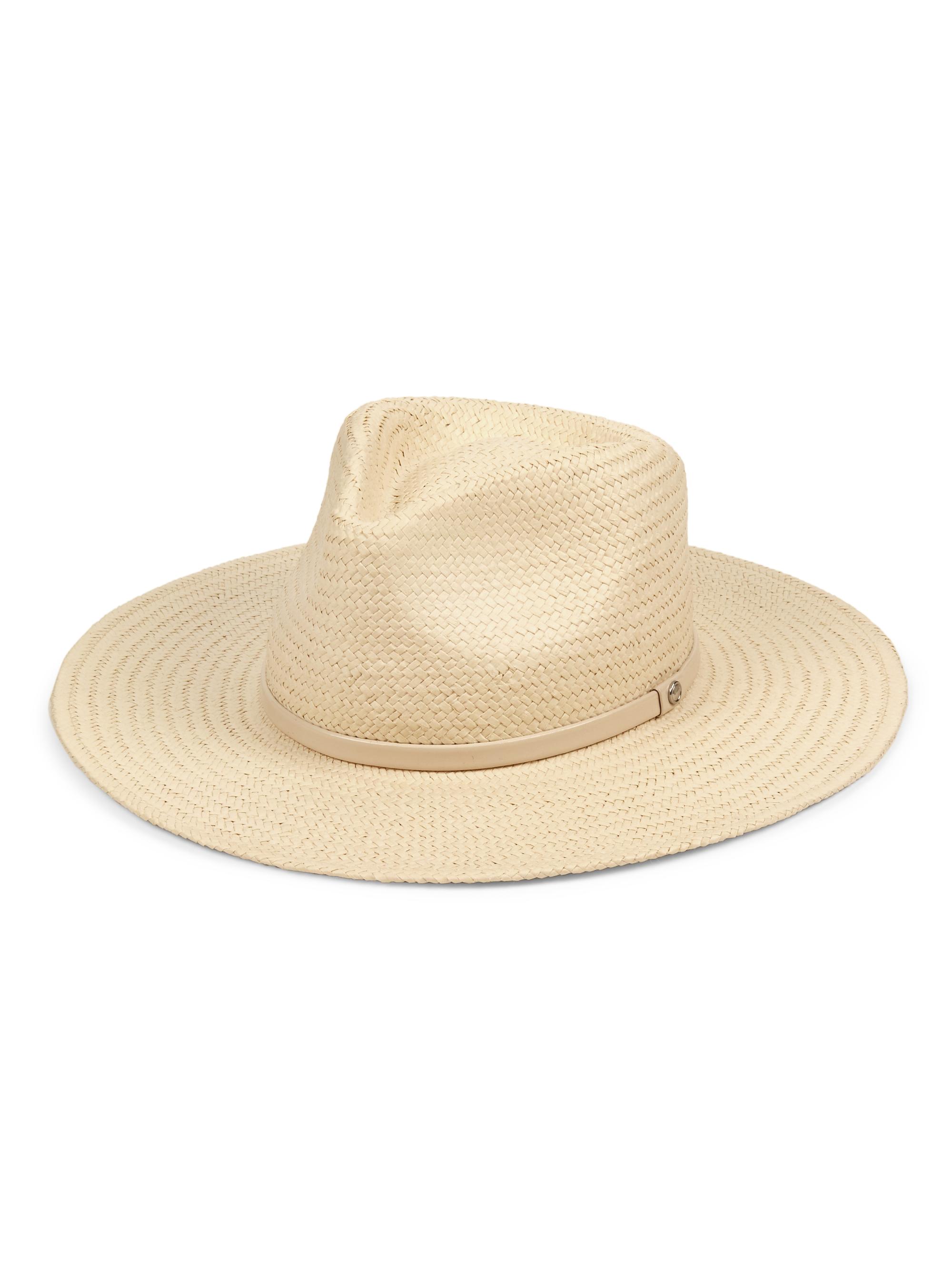 rag & bone Women's Lexie Packable Woven Fedora Hat - Natural
