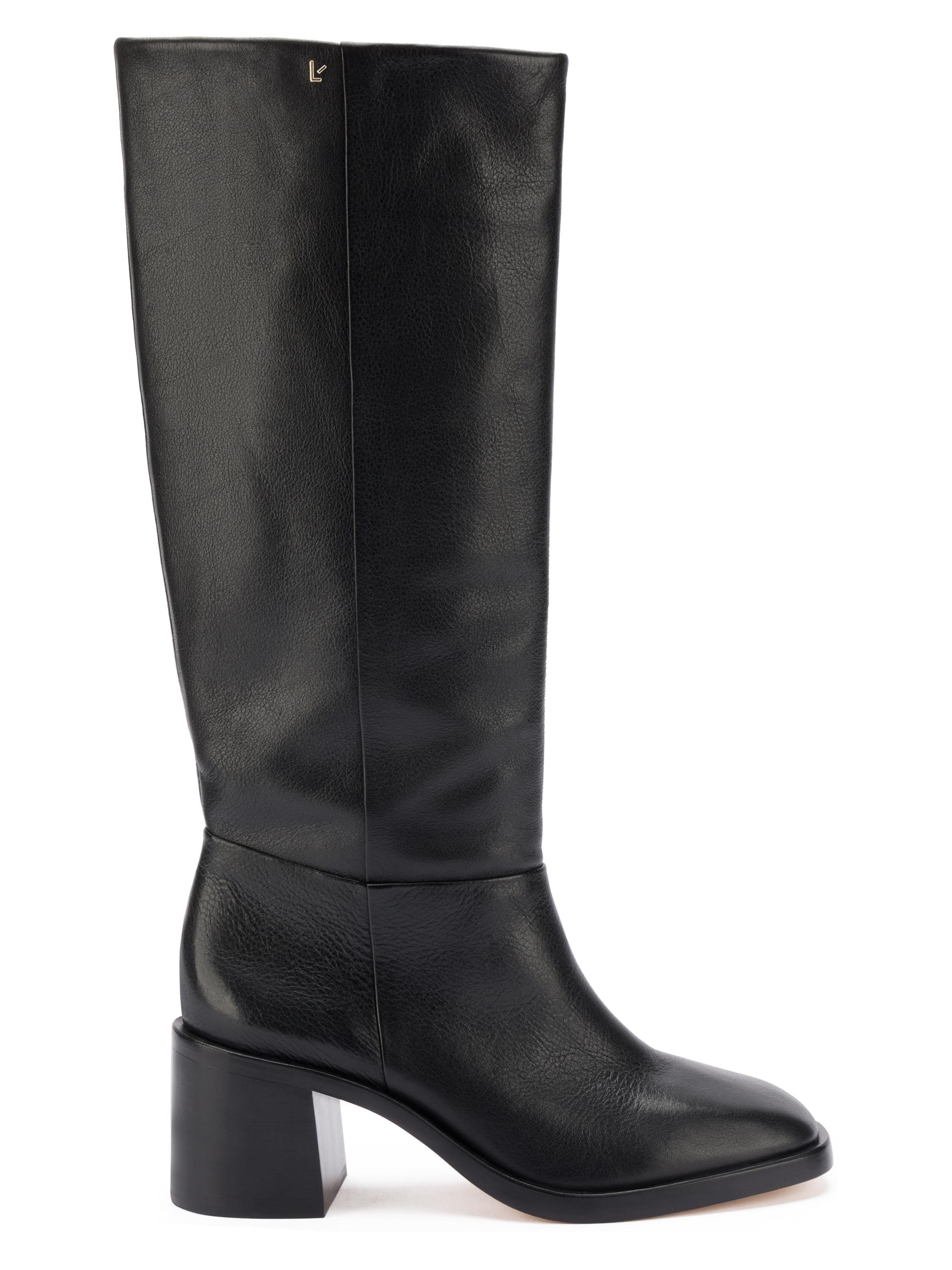 Larroudé Women's Ricky 50MM Leather Knee-High Boots - Black