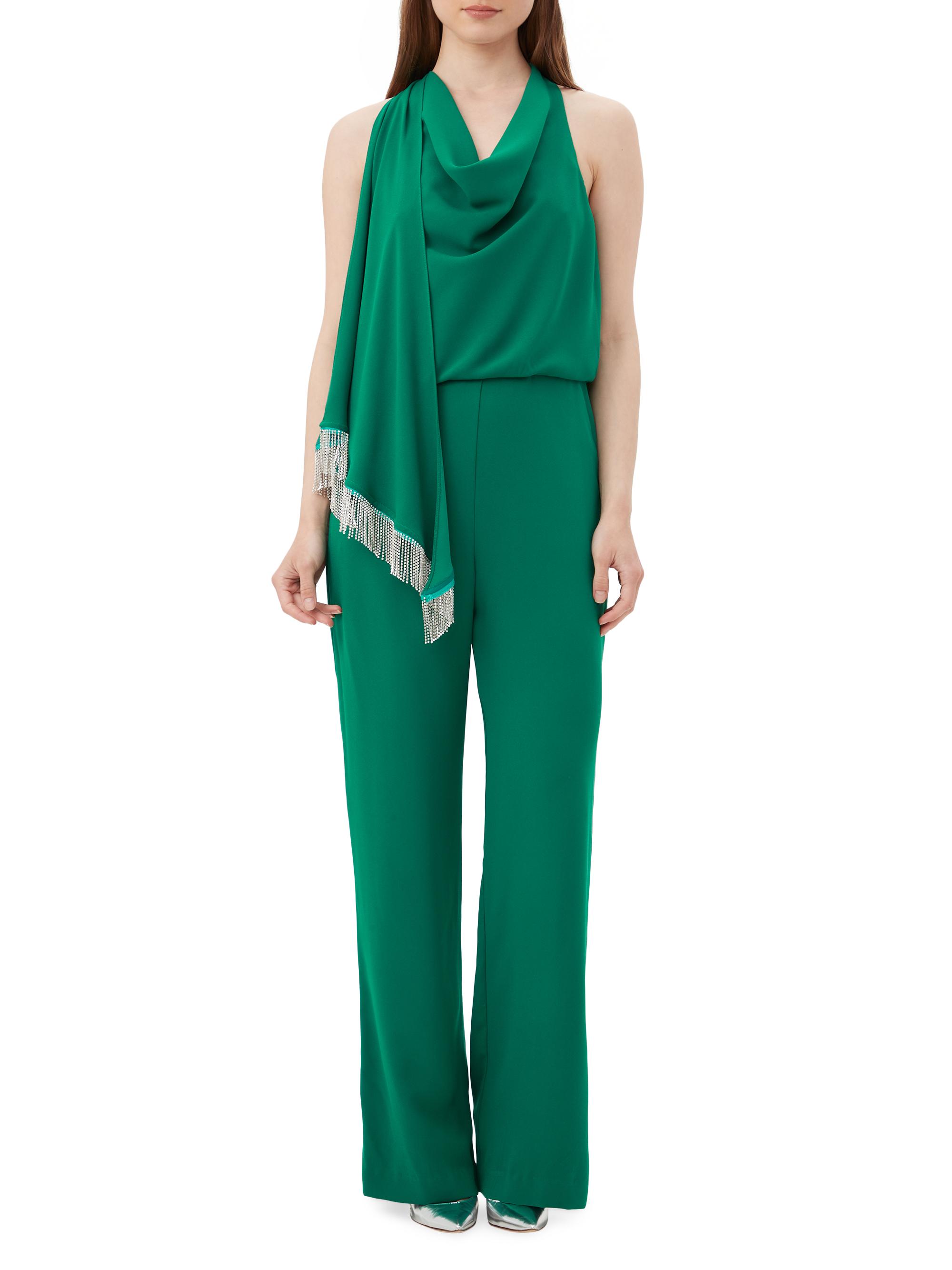 Trina Turk Women's Momo Fringe Jumpsuit - Emerald | Thumbnail 3