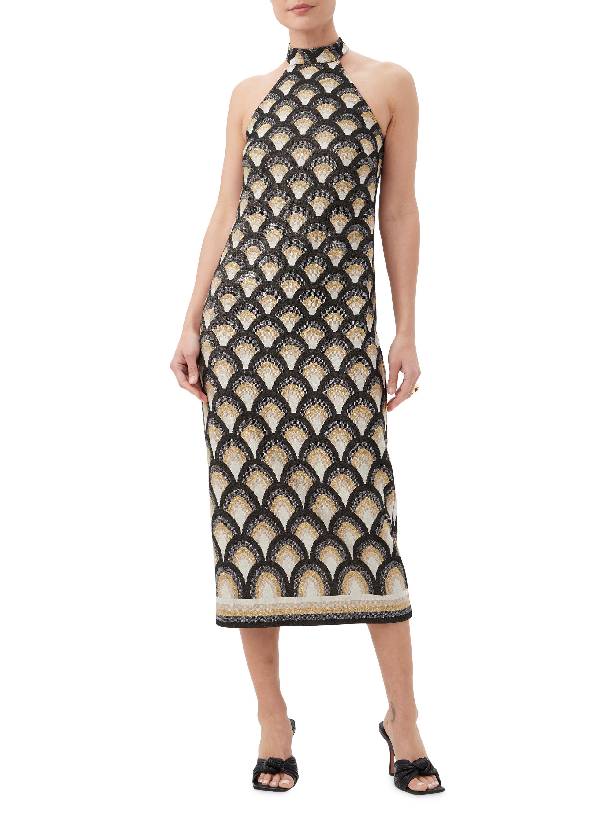 Trina Turk Women's Giri Geometric Jacquard-Knit Sleeveless Midi-Dress