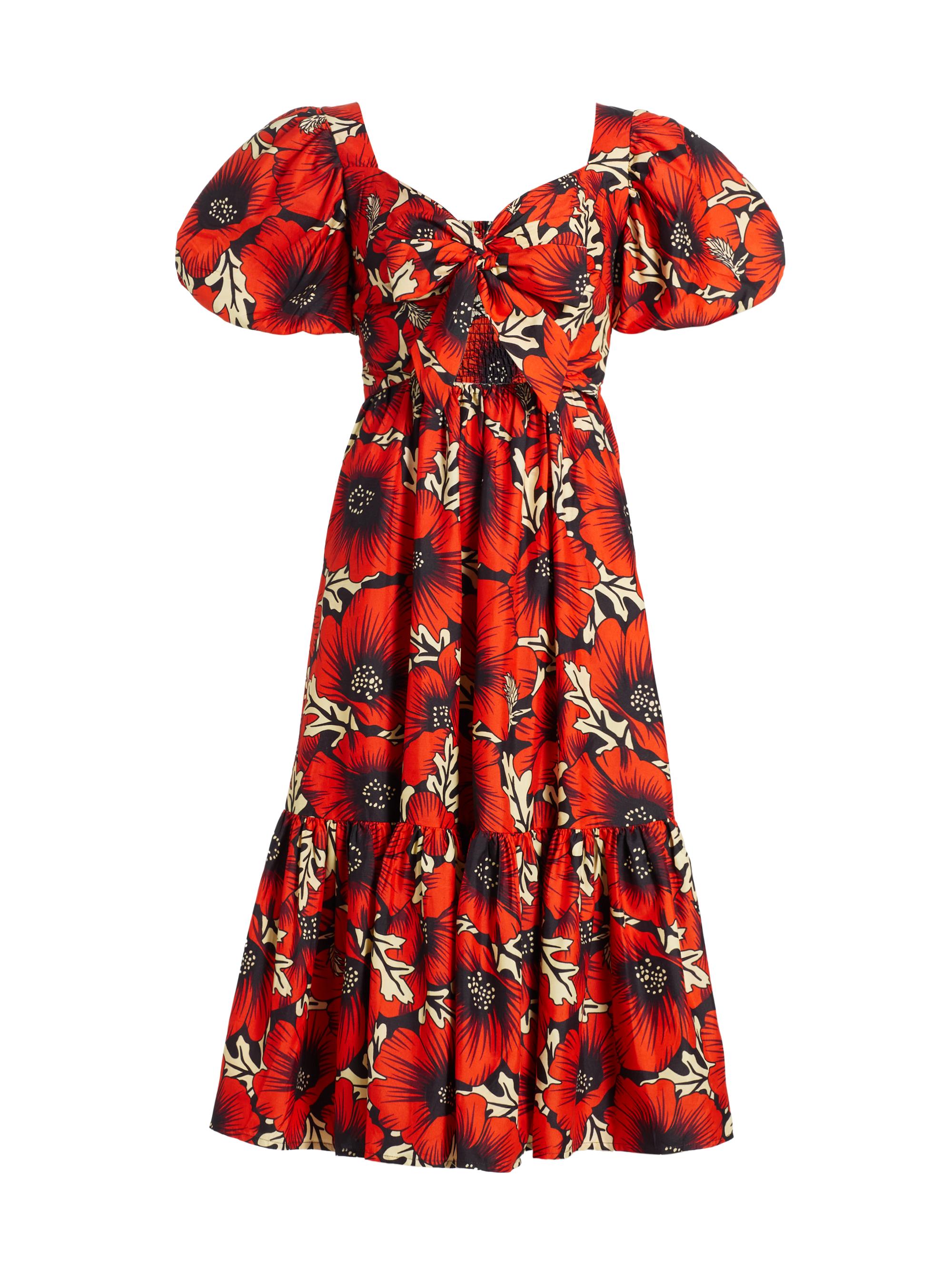 Elisamama Women's Funke Floral Midi-Dress - Red