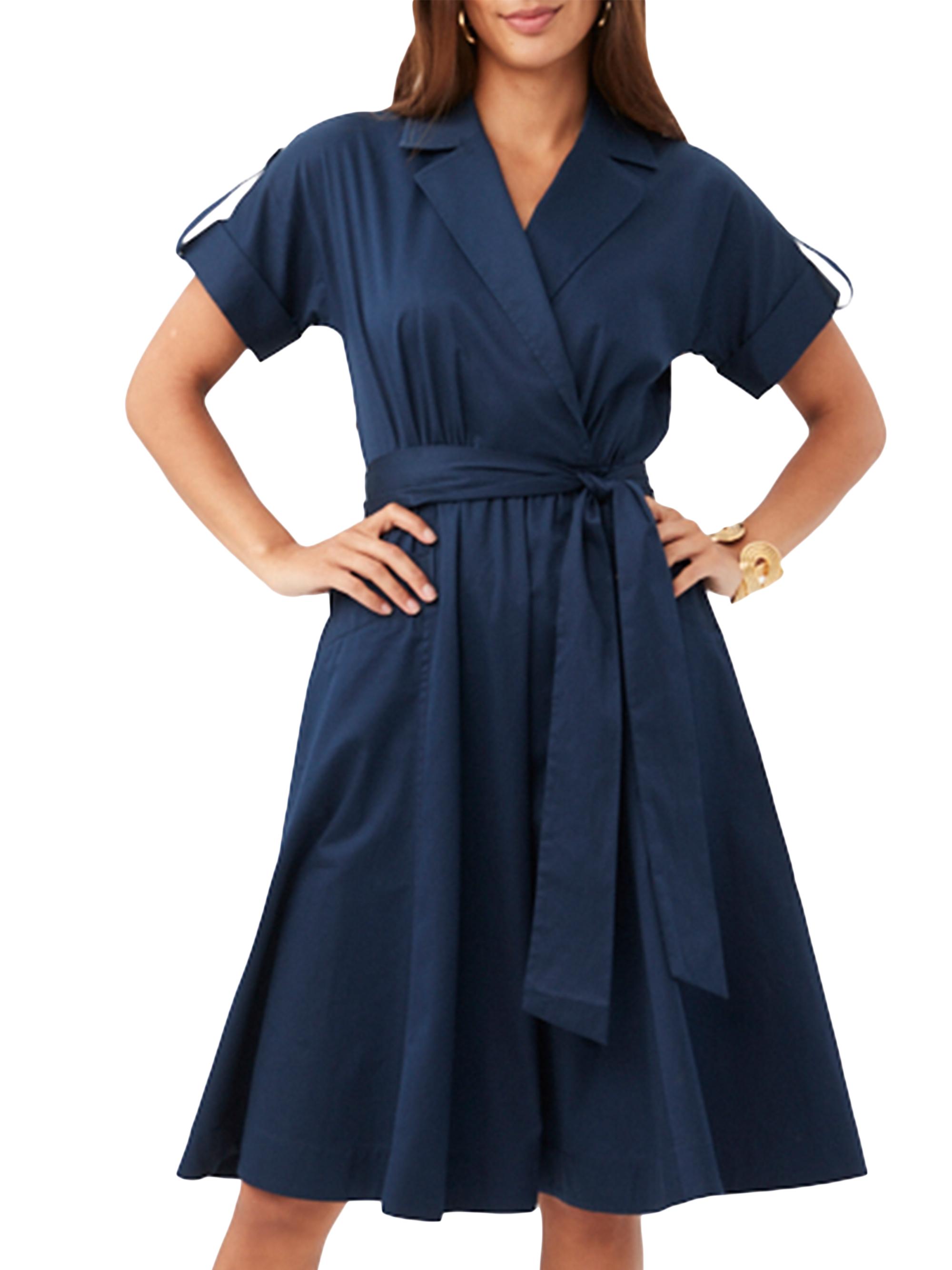 Trina Turk Women's Commodore Cotton Wrap Dress - Indigo