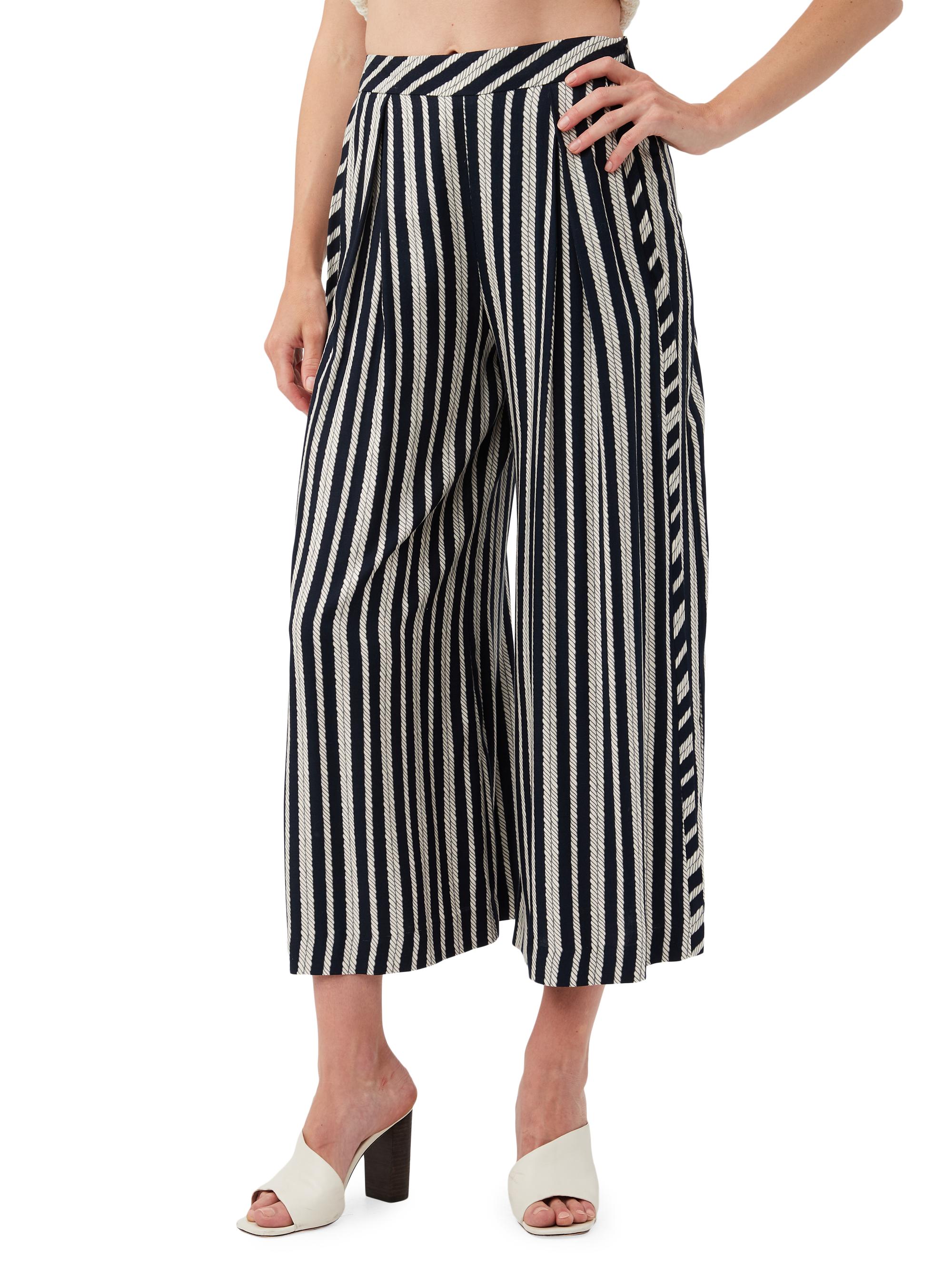 Trina Turk Women's Seabay Striped Culotte Pants - Indigo Whitewash