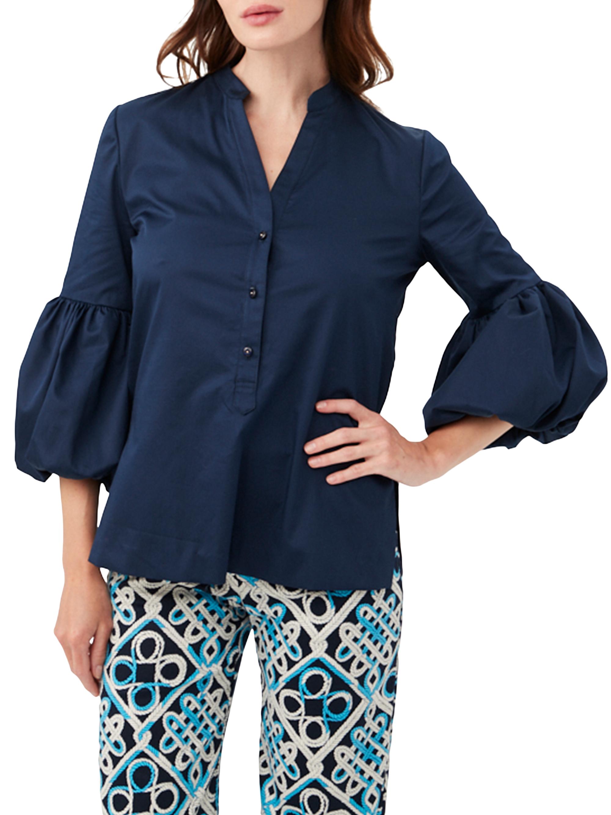 Trina Turk Women's Freshwater Puff-Sleeve Top - Indigo