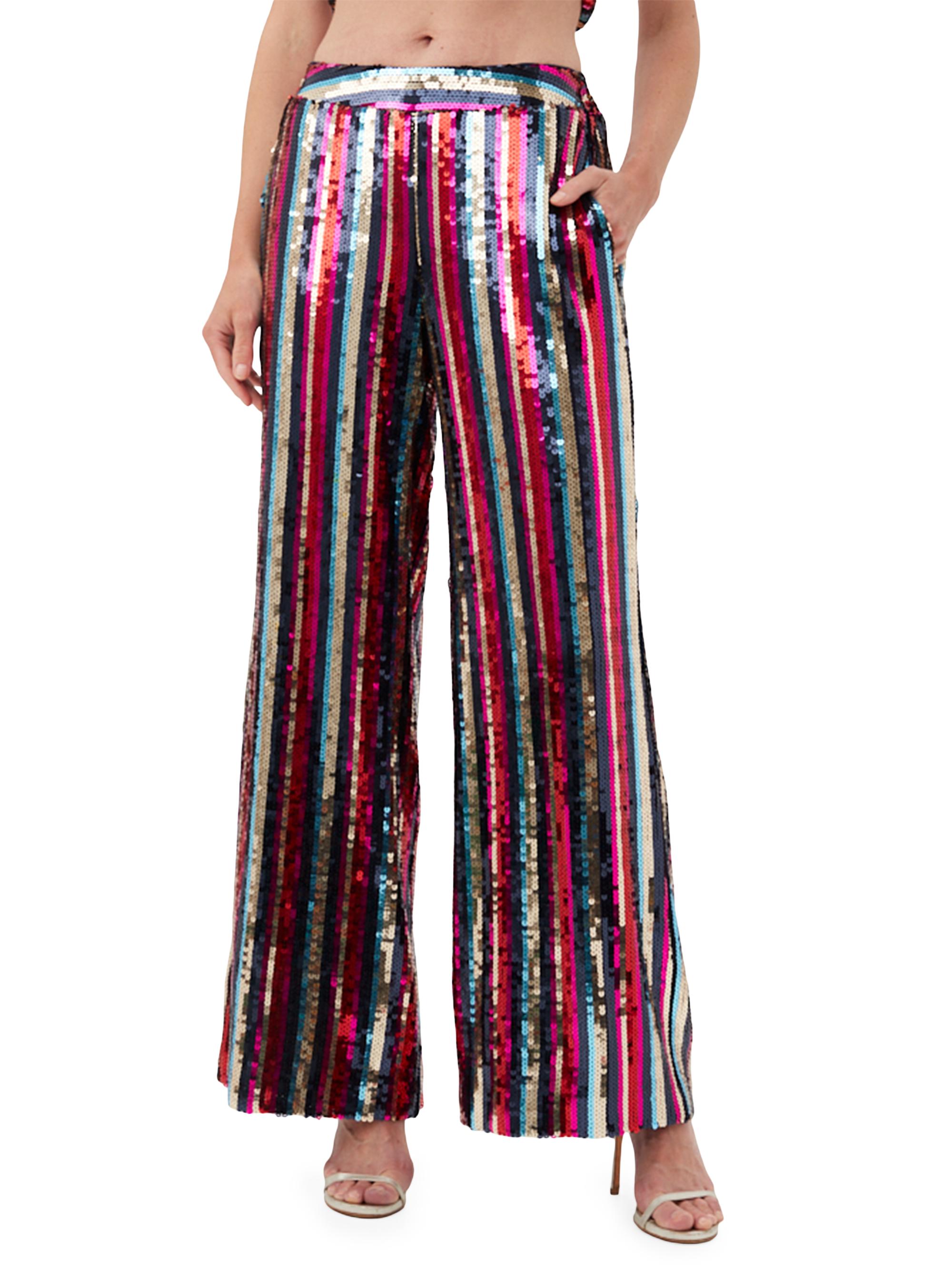 Trina Turk Women's Atarashii Striped Sequined Pants