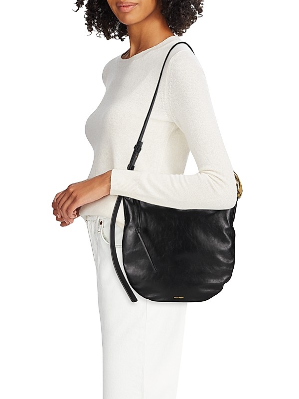 Shop Jil Sander Small Moon Leather Shoulder Bag | Saks Fifth Shop Jil Sander Small Moon Leather Shoulder Bag | Saks Fifth