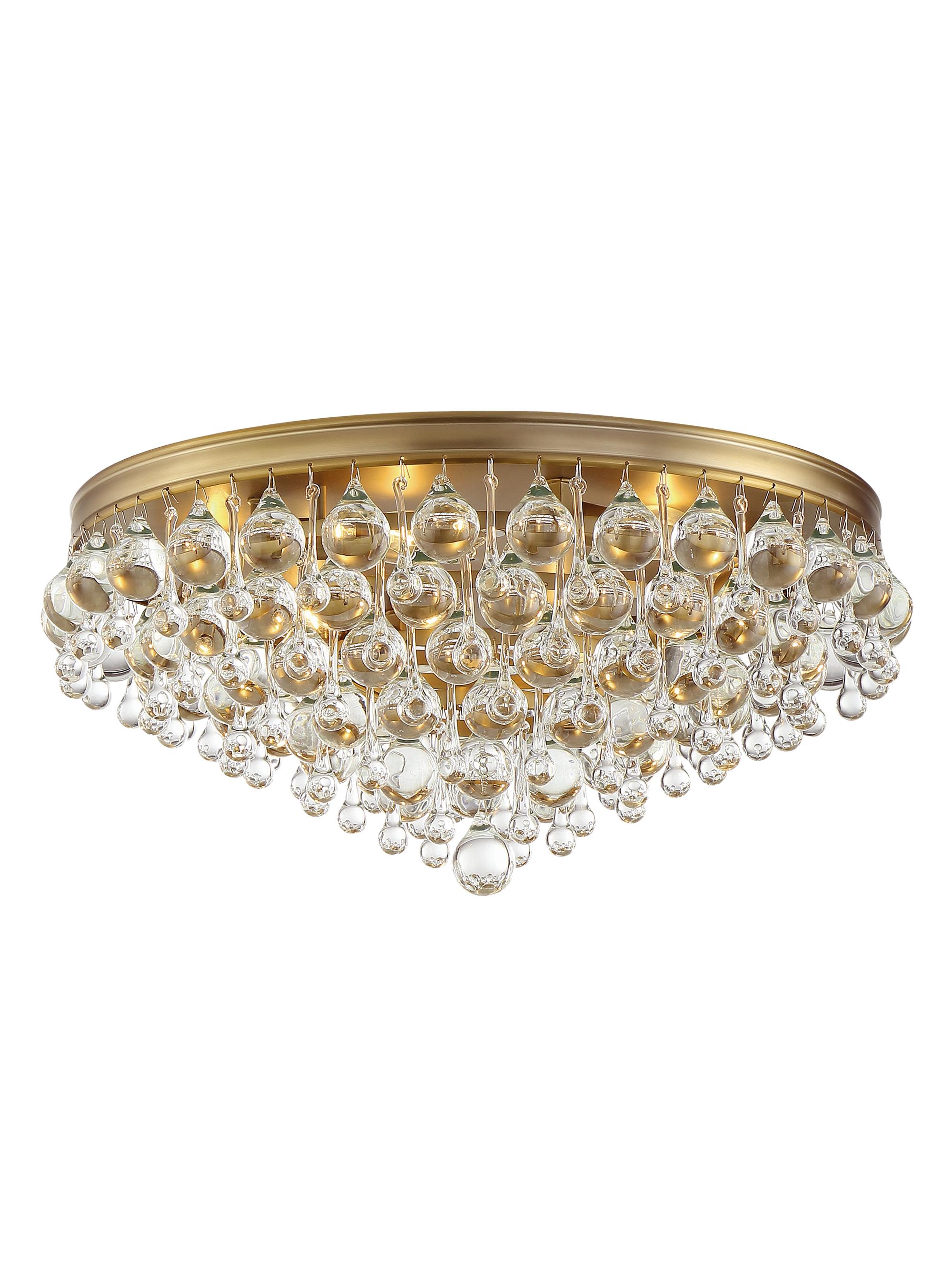 Crystorama Calypso 6-Light Crystal Teardrop Vibrant Ceiling Mount - Gold