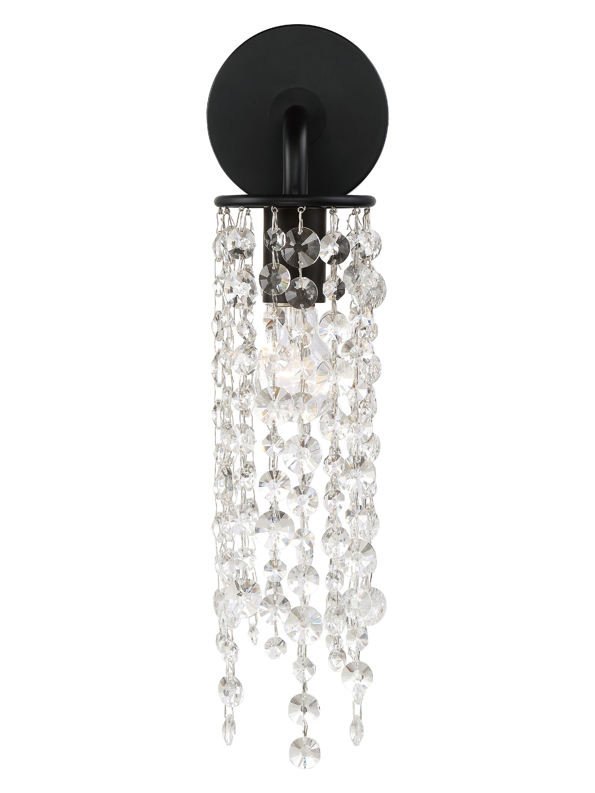 Crystorama Gabrielle Single-Light Wall Mount - Black