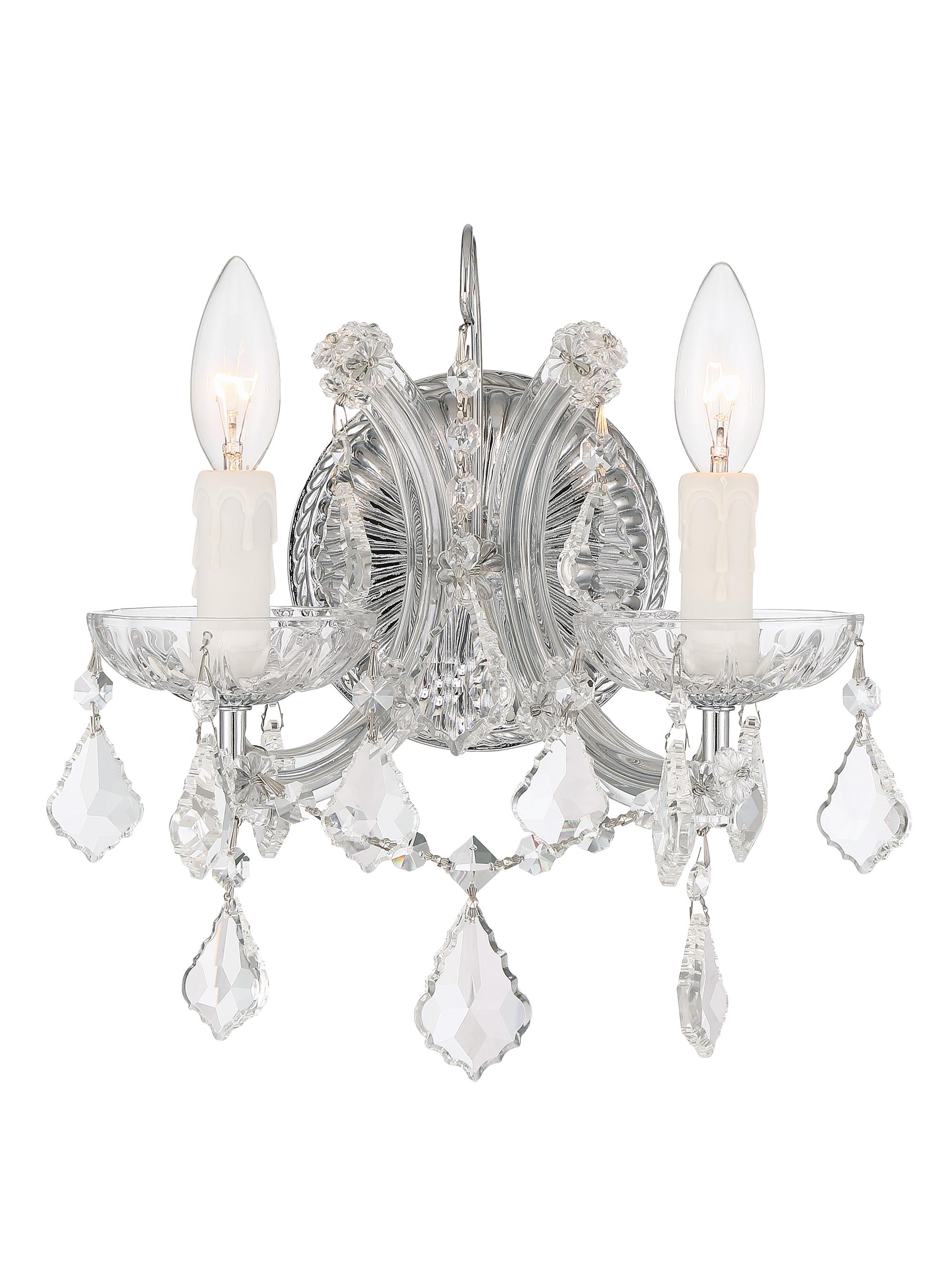 Crystorama Maria Theresa 2-Light Crystal Wall Mount - Chrome