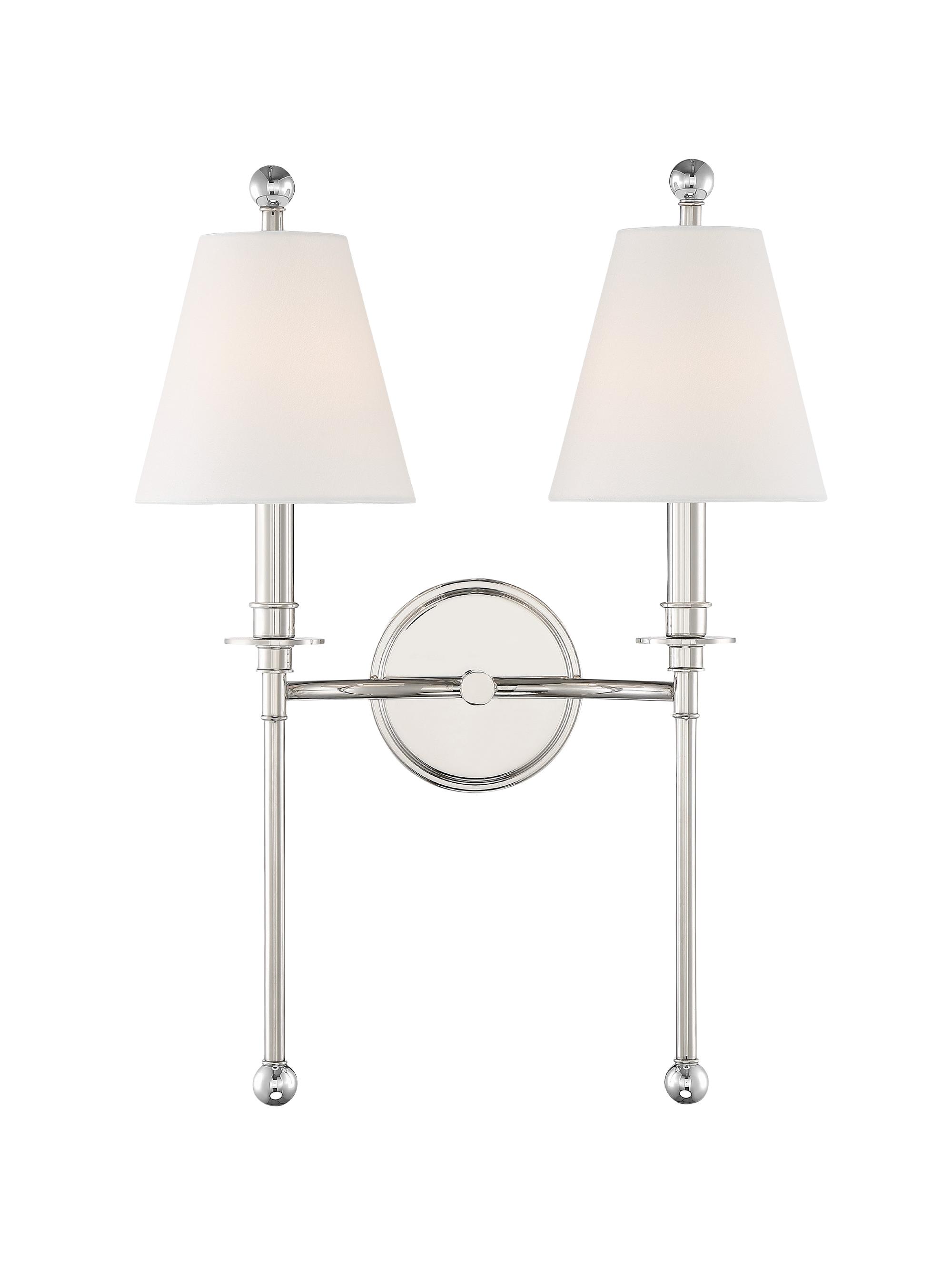 Crystorama Riverdale 2-Light Wall Sconce - Nickel