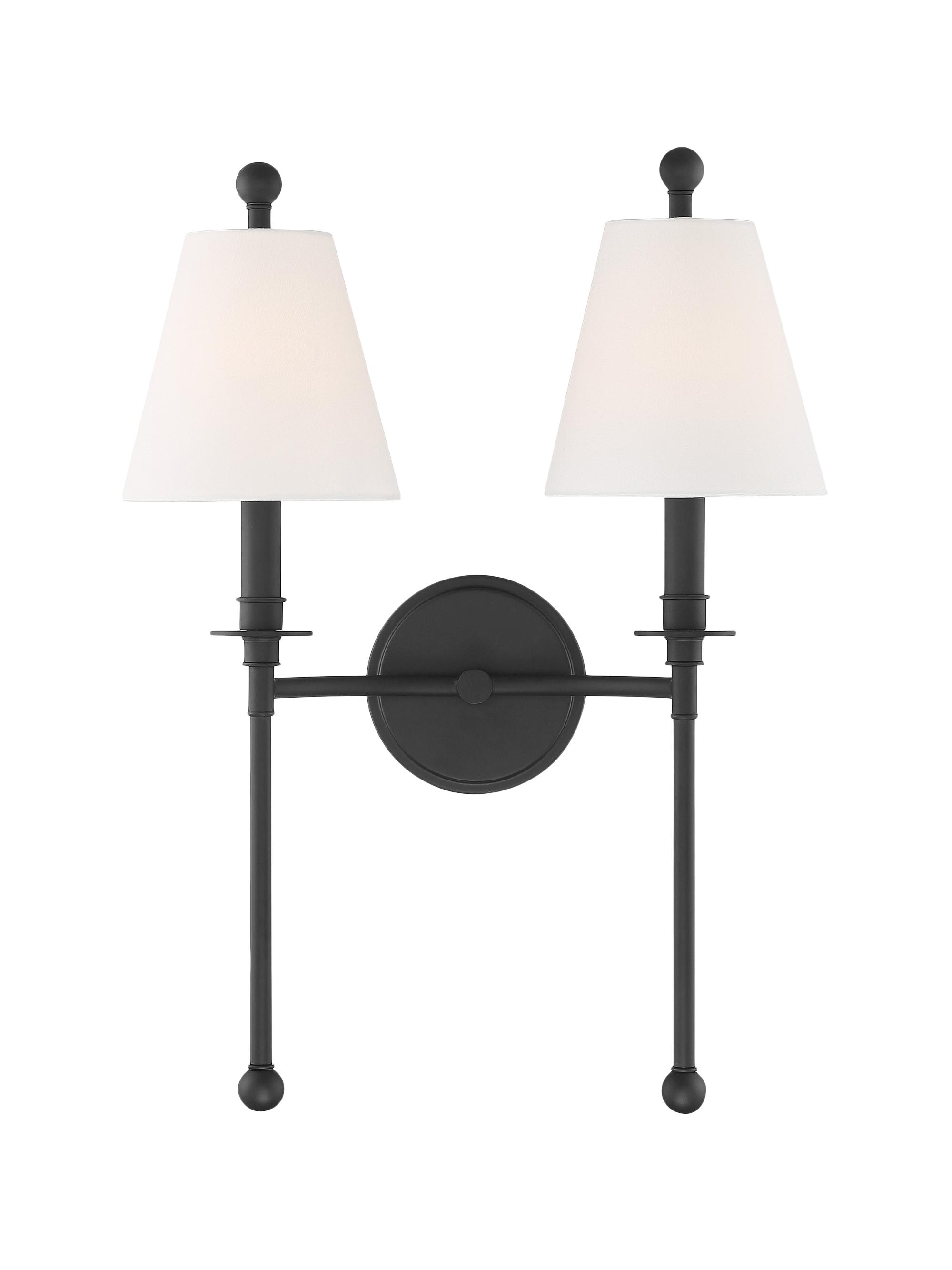 Crystorama Riverdale 2-Light Wall Mount - Black Forged