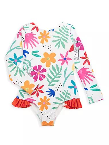 Little Girl's & Girl's Picabuey Long-Sleeve One-Piece Swimsuit